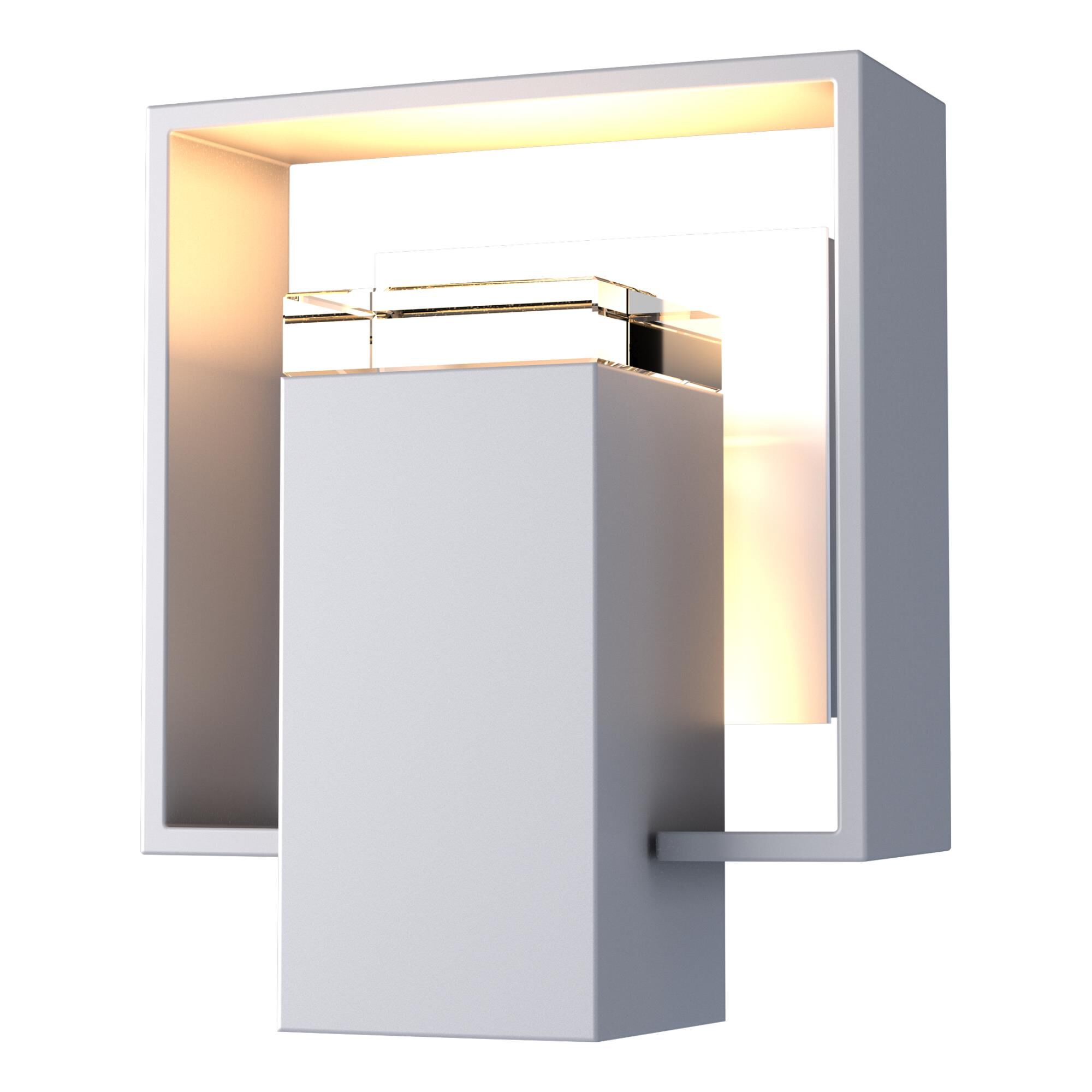 Shown in Coastal Burnished Steel finish and Clear glass and Coastal White accent