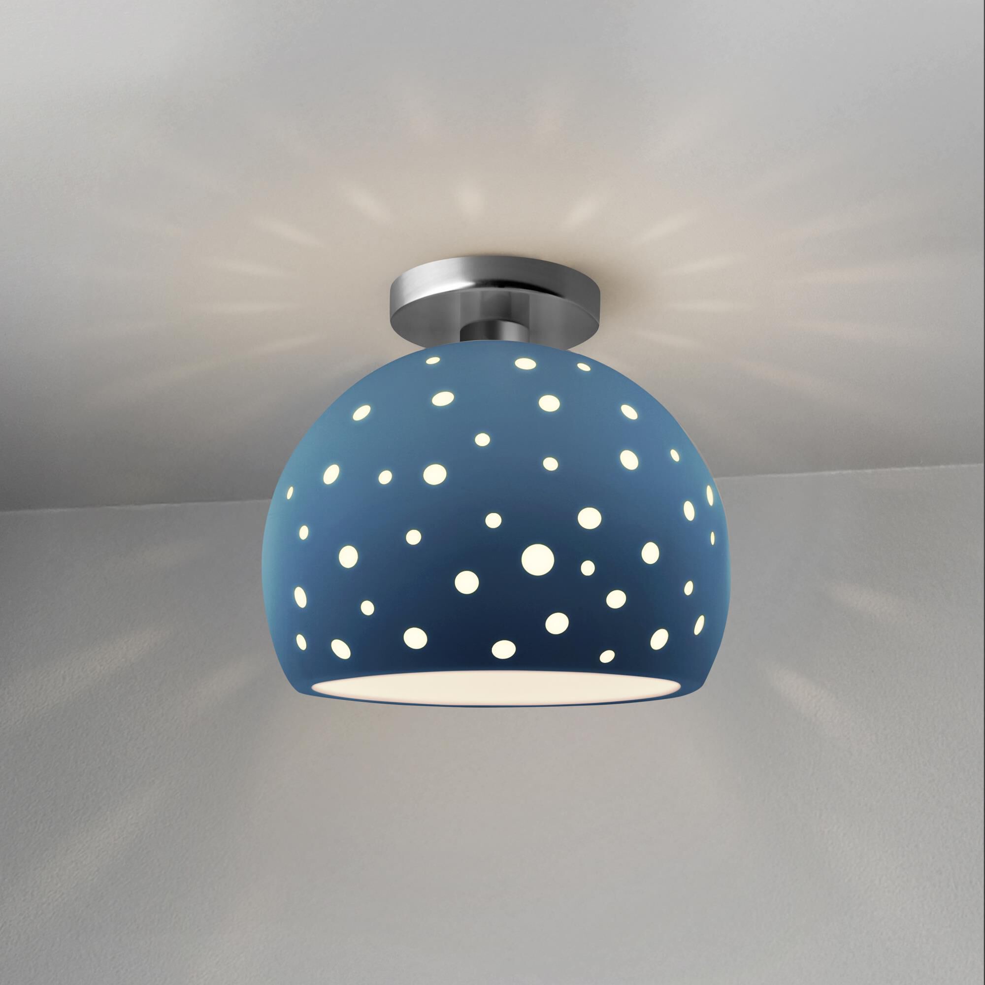 Perforated Globe 10 Inch Semi Flush Mount by Justice Design Group