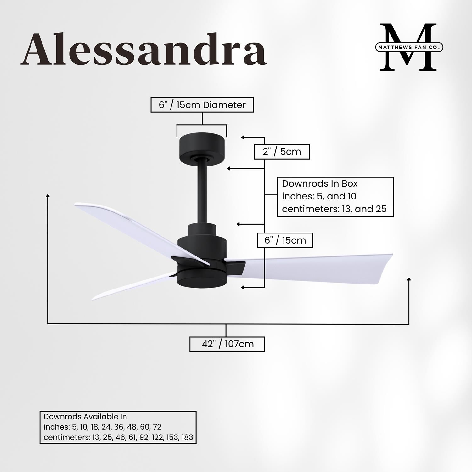 Alessandra 42 Inch Ceiling Fan by Matthews Fan Company