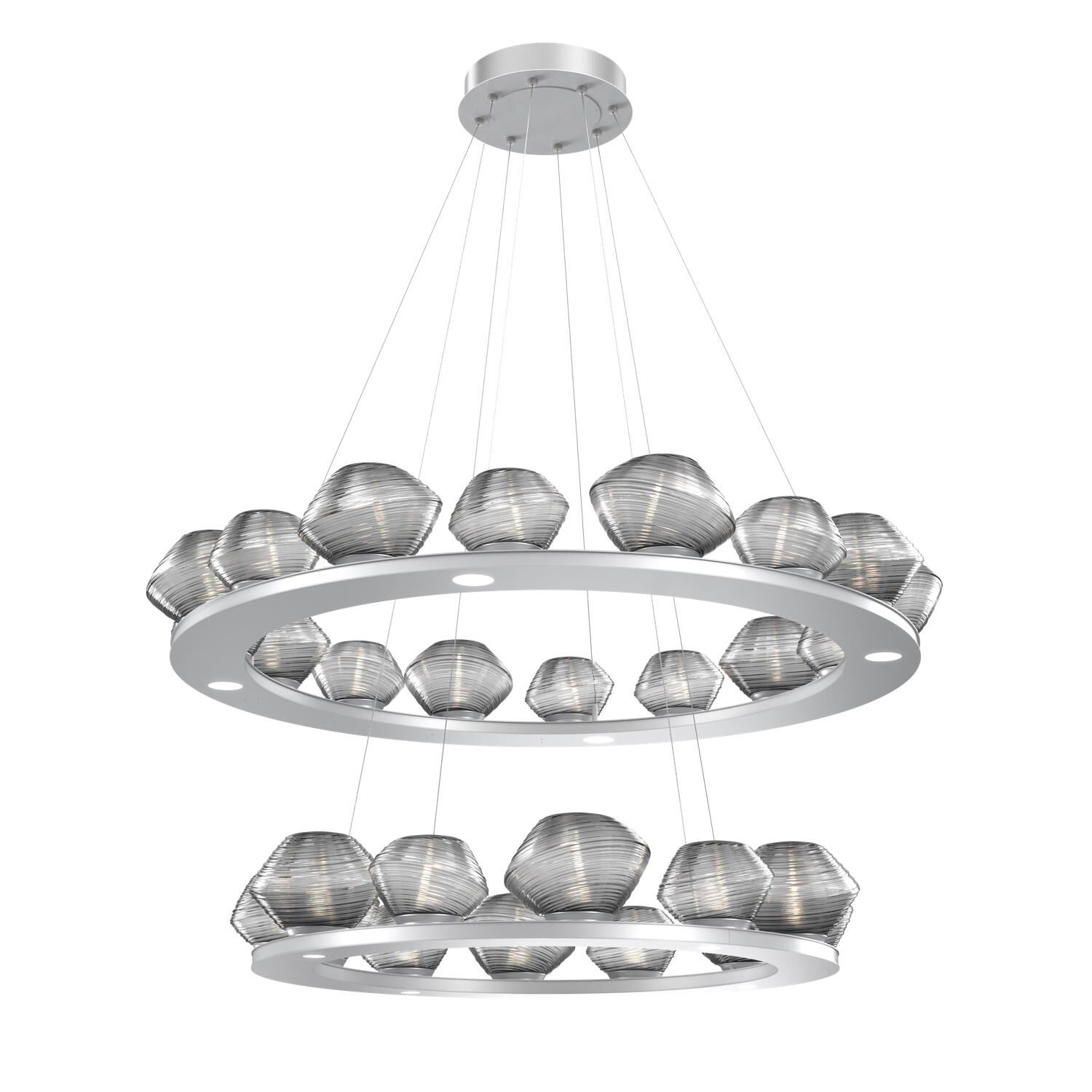 Shown in Classic Silver finish and Smoke Blown glass