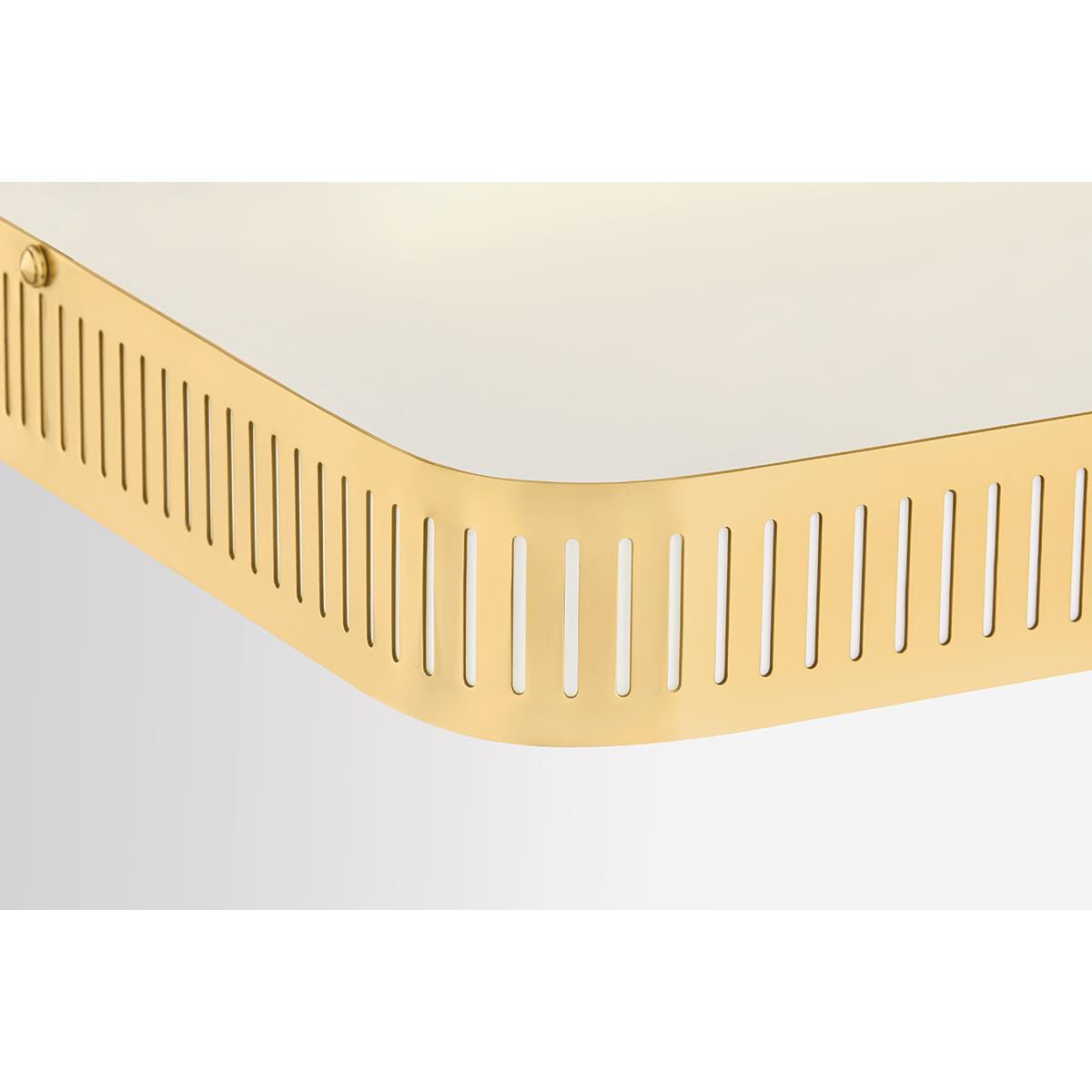 Shown in Aged Brass finish and Ivory Silk shade