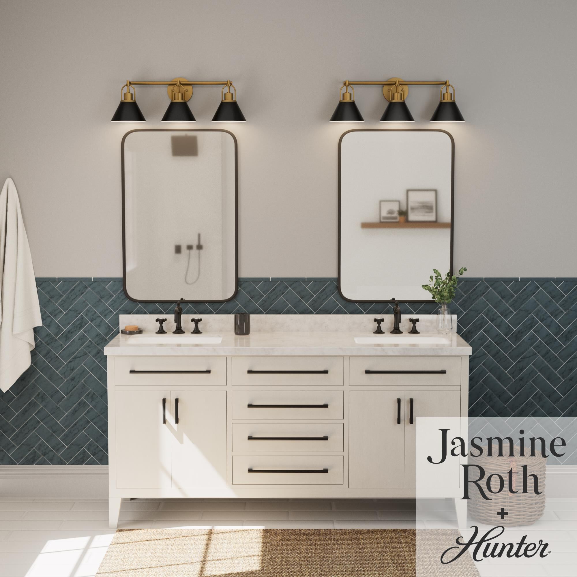 Carrington Isle 8 Inch Bath Vanity Light by Hunter Fan