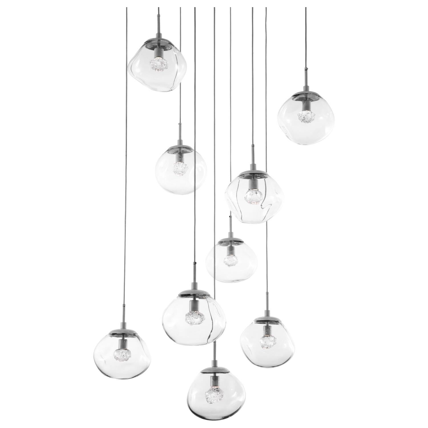 Shown in Metallic Beige Silver finish and Floret Inner Clear Outer glass