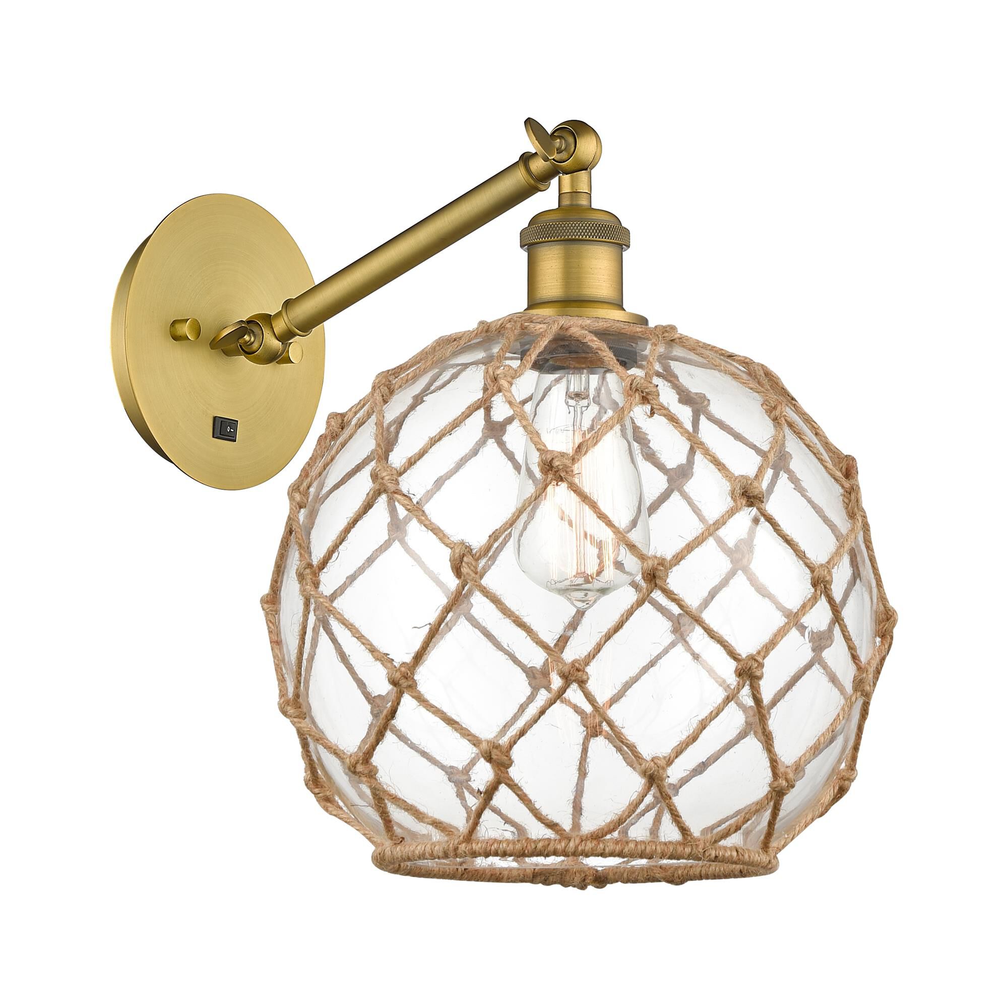 Bruno Marashlian Farmhouse Rope 10 Inch Wall Swing Lamp by Innovations Lighting
