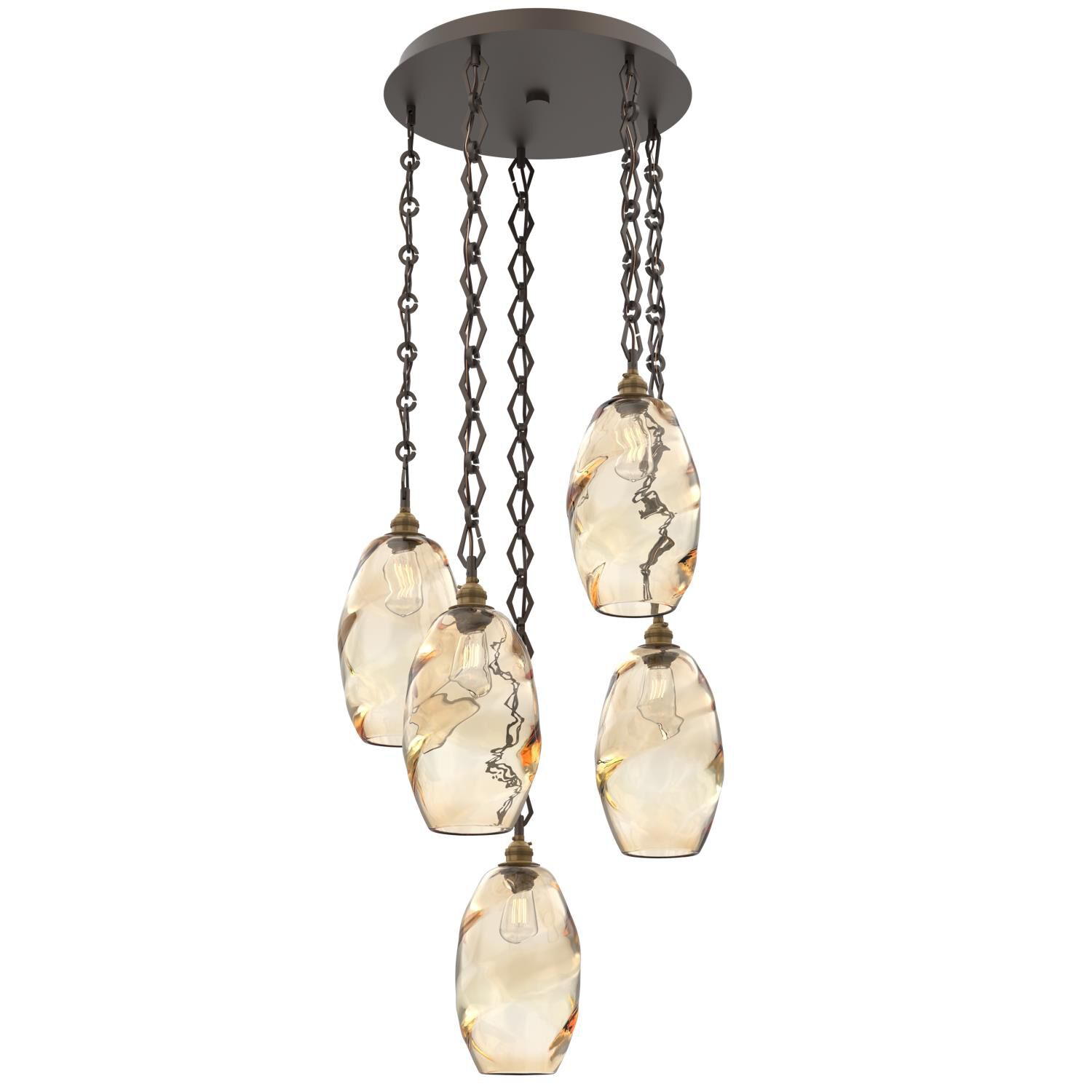 Levi Wilson Ellisse 21 Inch Multi Light Pendant by Hammerton Studio