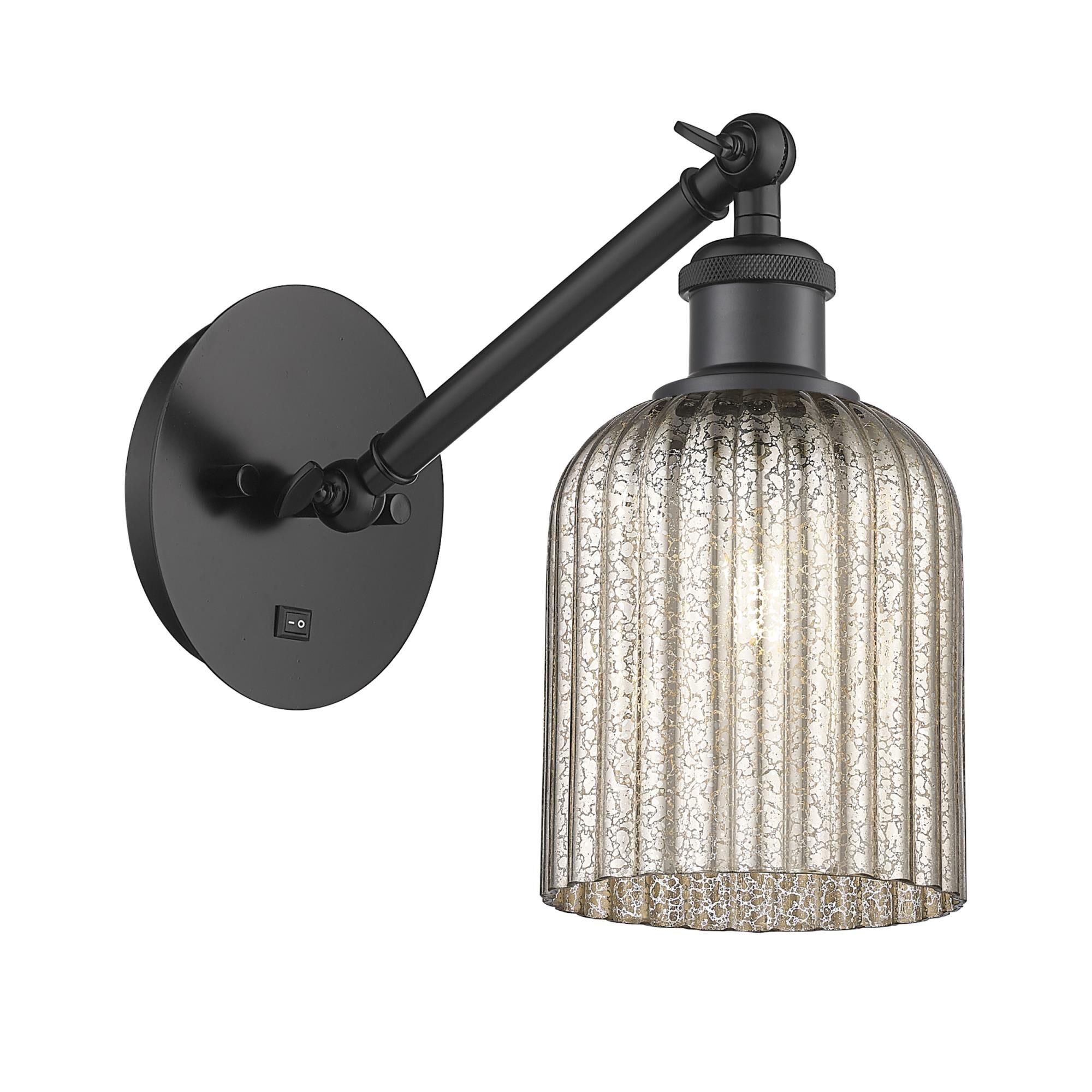 Shown in Matte Black finish and Mercury shade