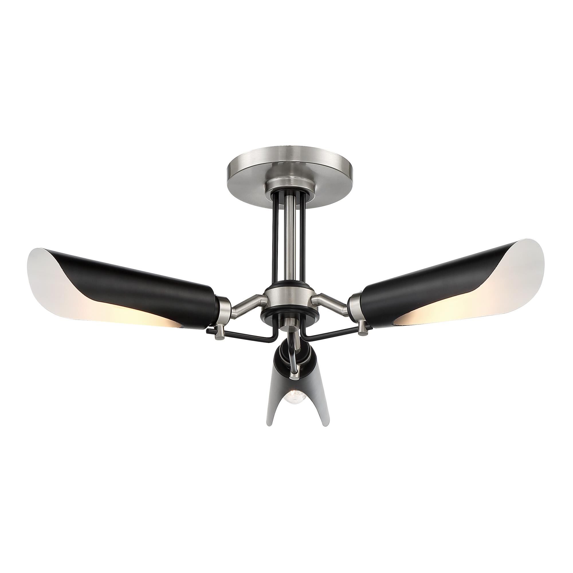 Shown in Coal With Brushed Nickel finish and Coal With White Inside glass and Steel shade