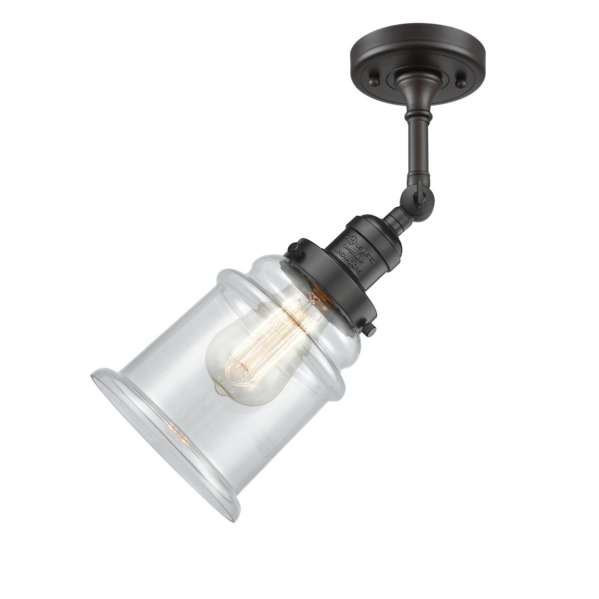 Shown in Oil Rubbed Bronze finish and Clear glass and None accent