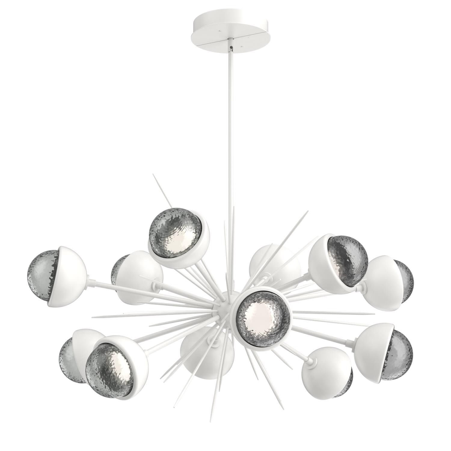 Shown in Salt White finish and Smoke glass and Metal Shade Matching Finish accent