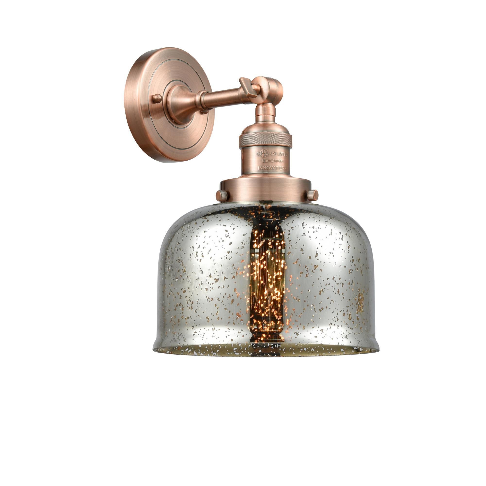 Shown in Antique Copper finish and Silver Mercury glass