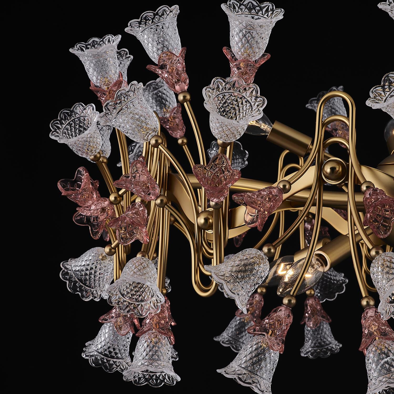 Shown in Antique Brass finish and Vintage Rose crystal