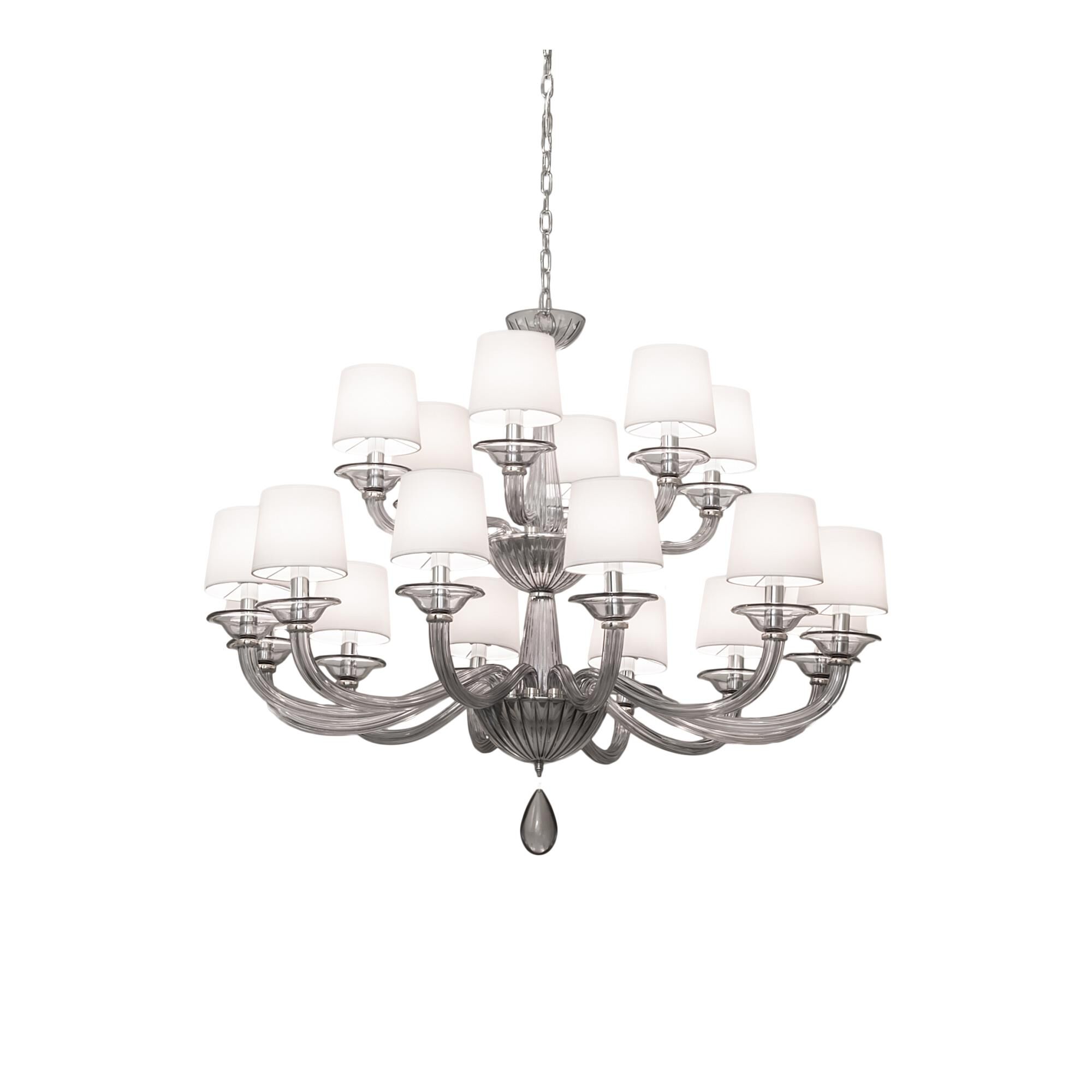 Shown in Polished Nickel finish and White;Charcoal glass