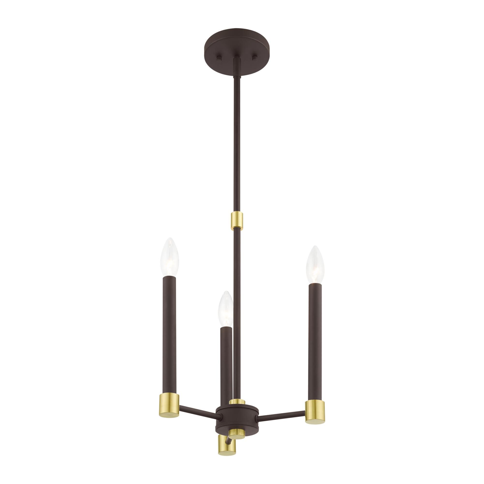 Shown in Bronze With Satin Brass Accents finish