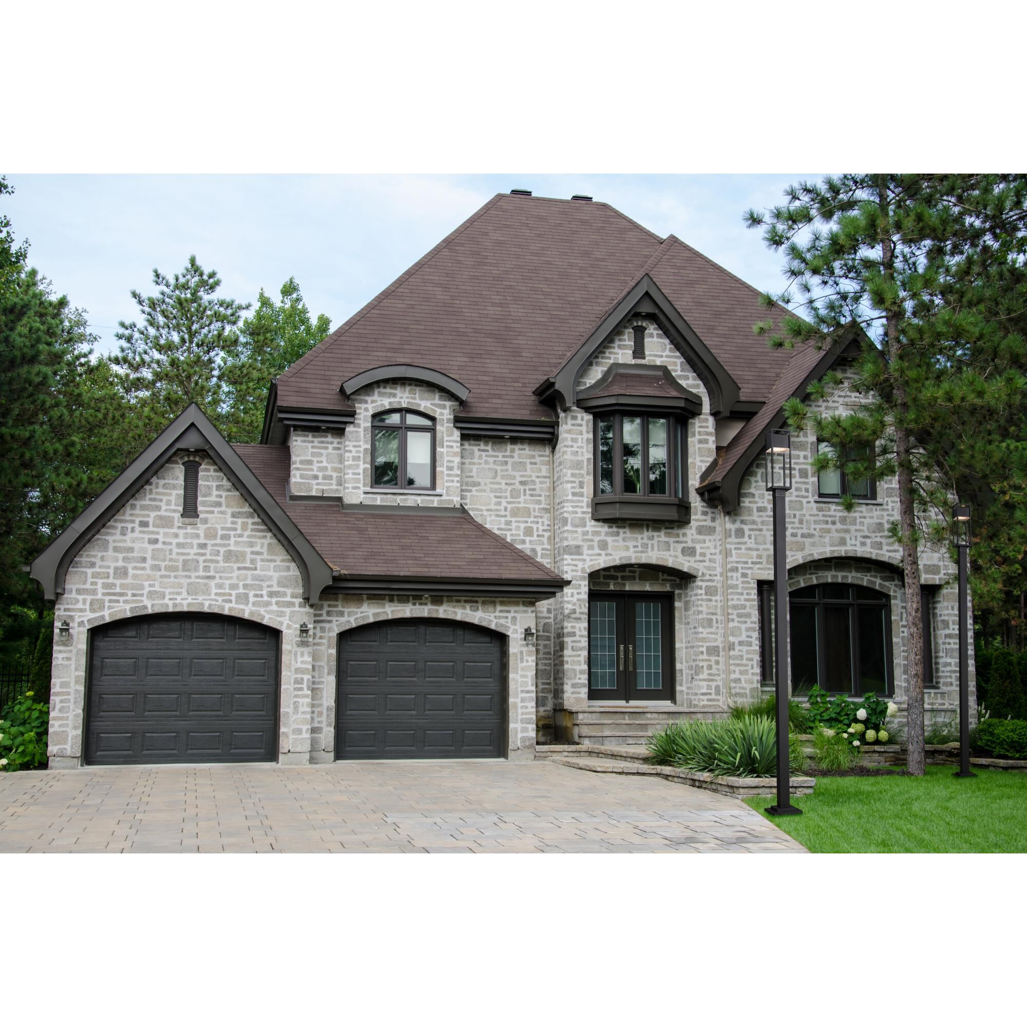 Shown in Black finish and Glass shade