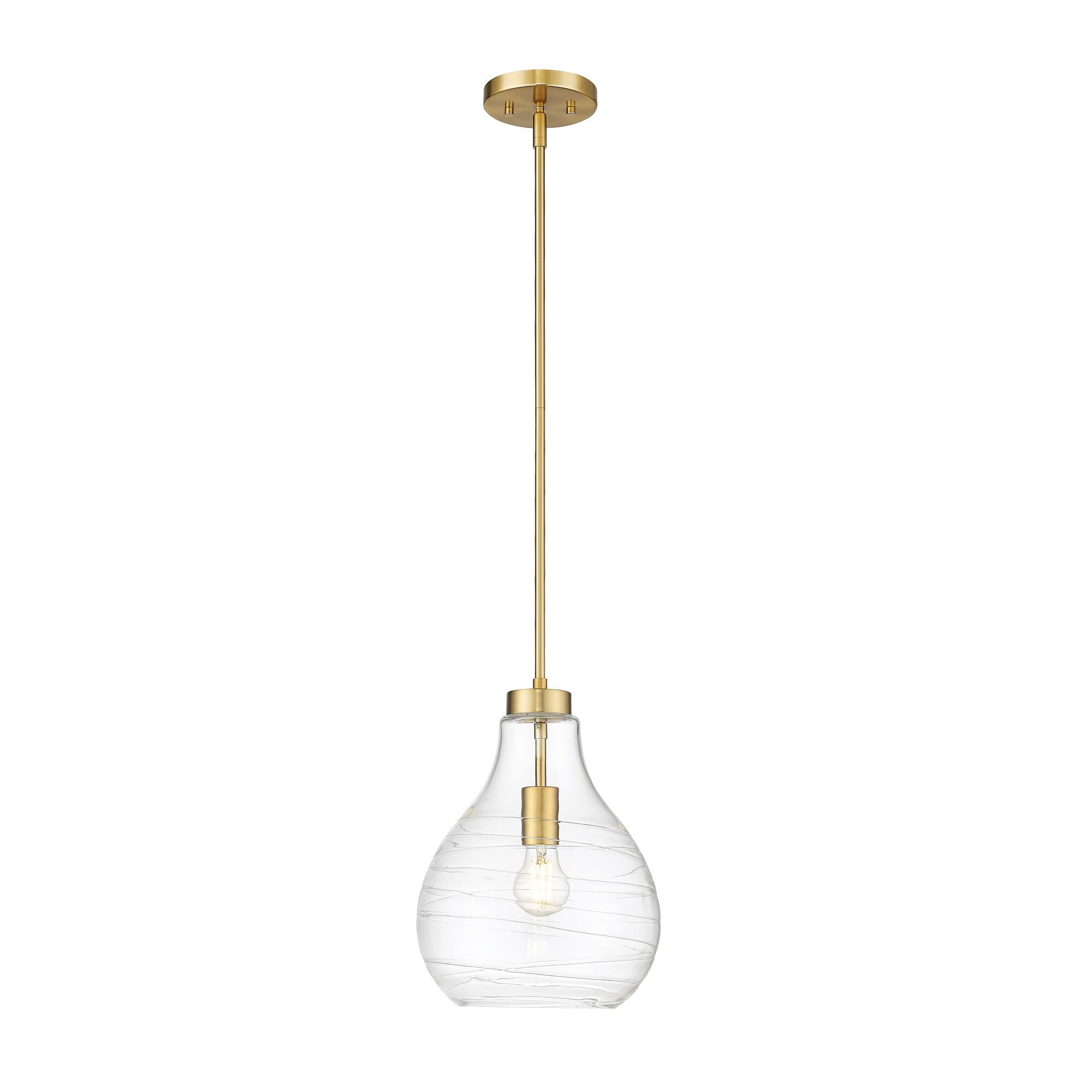 Shown in Modern Gold finish and Clear glass and Clear shade