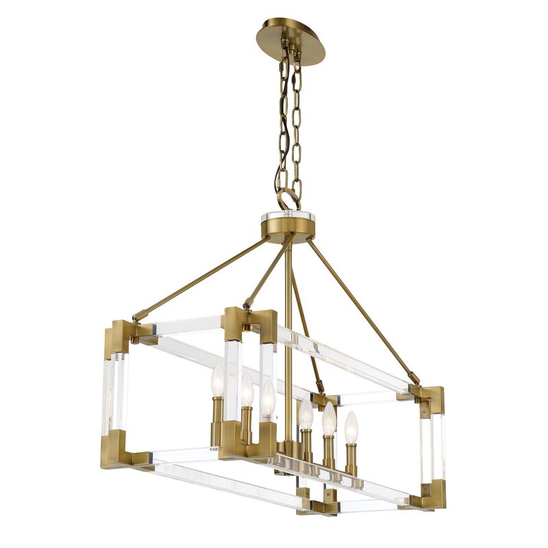 Prima Vista Small Linear Chandelier by Metropolitan Lighting