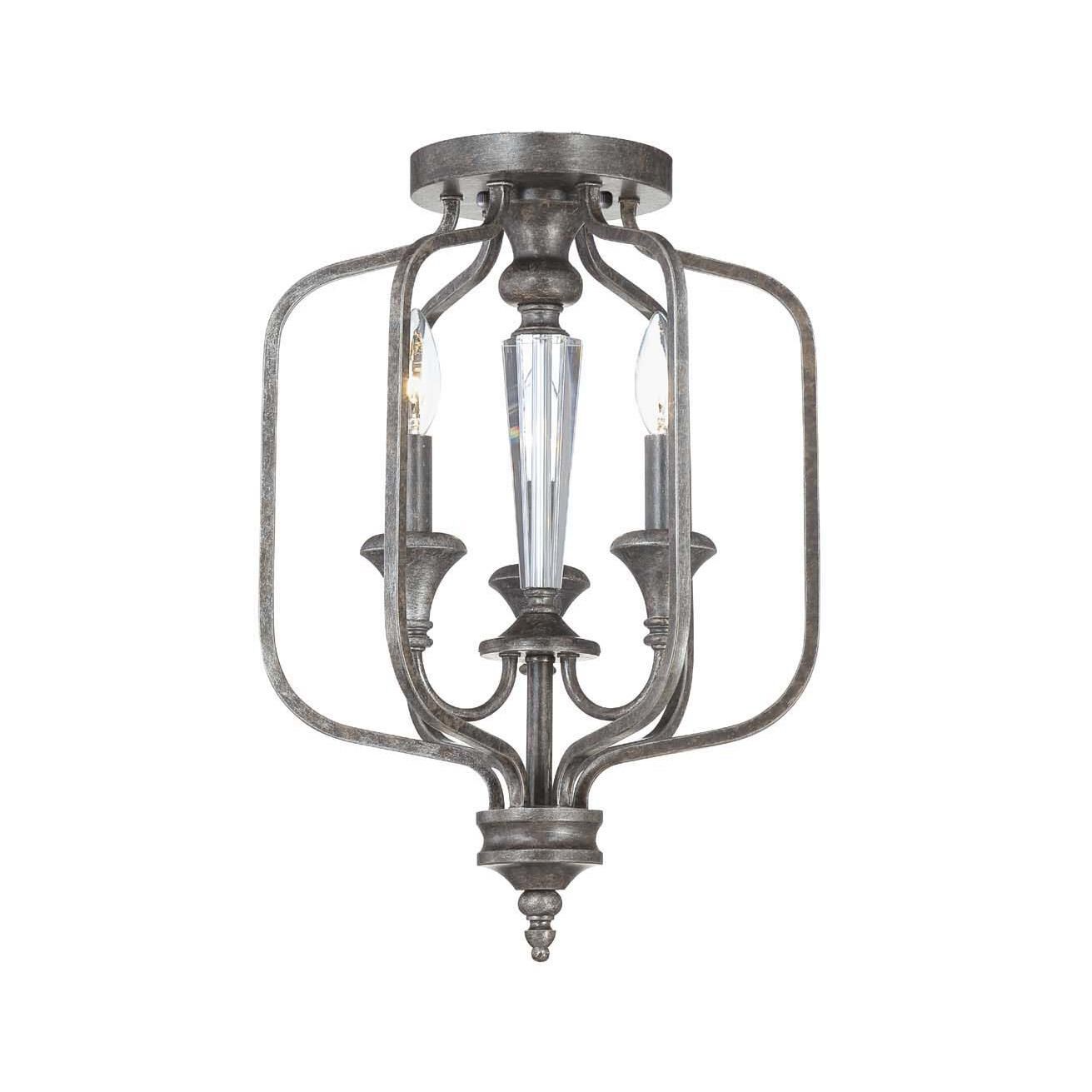 Shown in Mocha Bronze/Silver Accents finish and Clear crystal and Yes glass and Yes shade