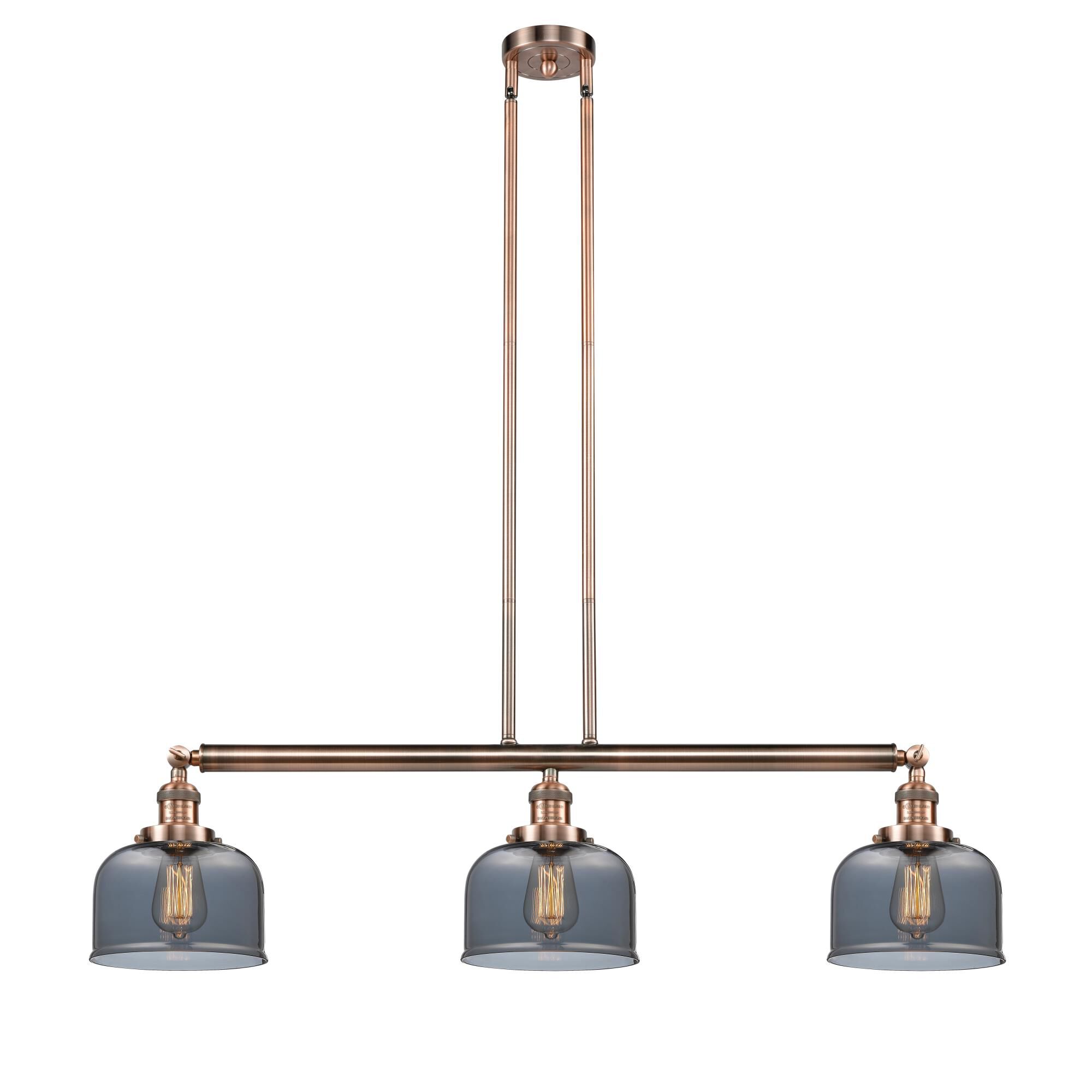 Bruno Marashlian Large Bell 36 Inch 3 Light Linear Suspension Light by Innovations Lighting