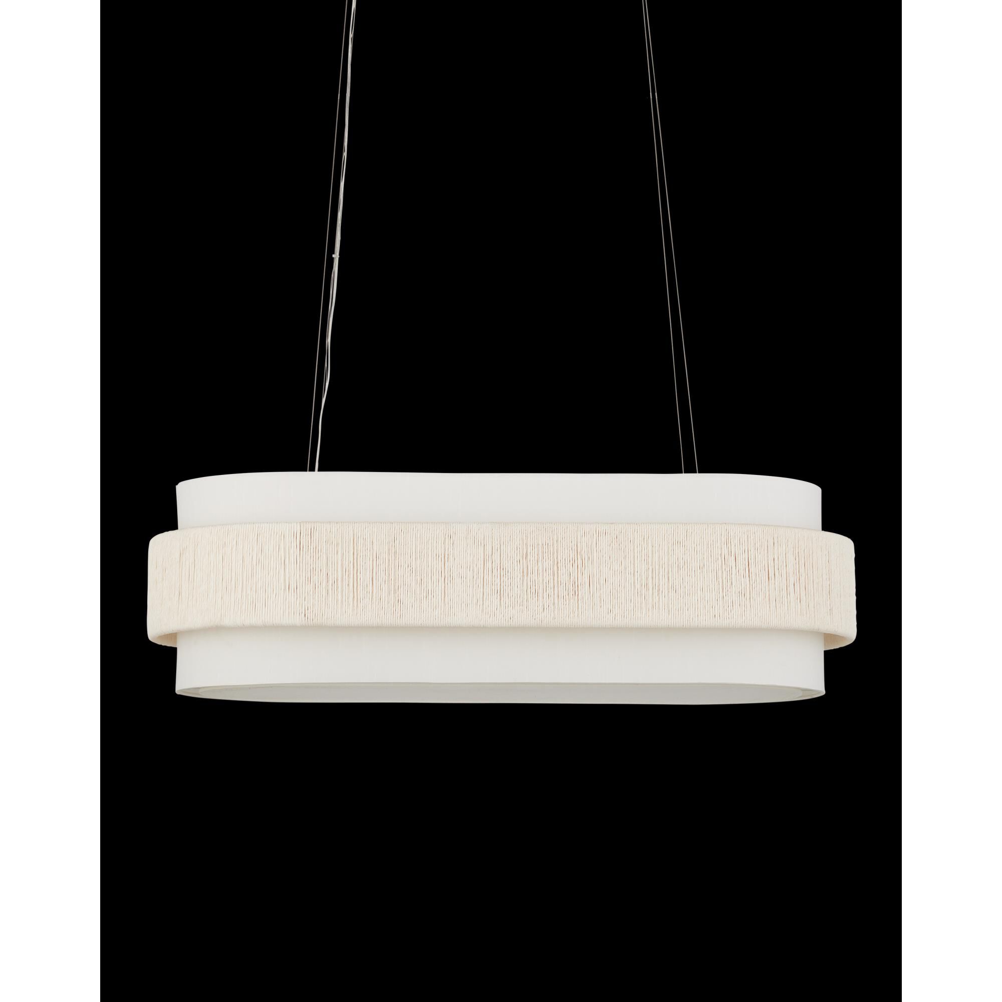 Shown in White and Sugar White finish and Off White Shantung shade