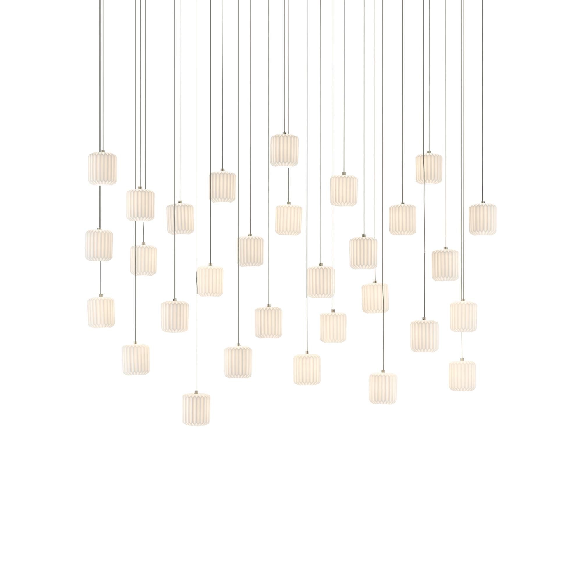 Shown in Painted Silver - White finish and Ceramic shade