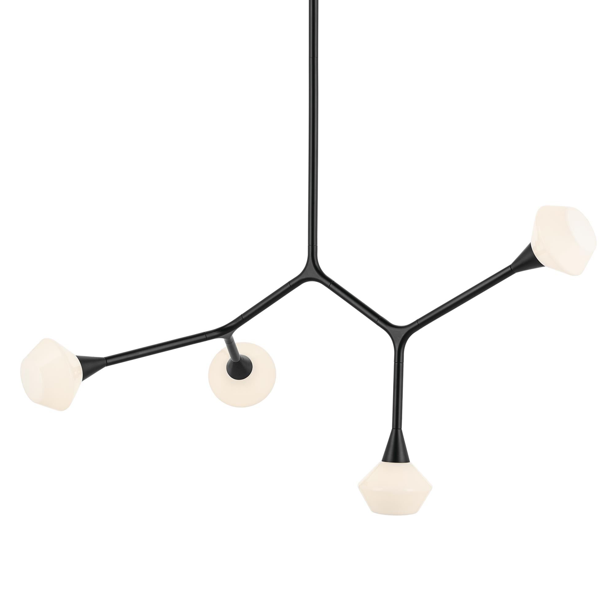 Shown in Black finish and Opal glass
