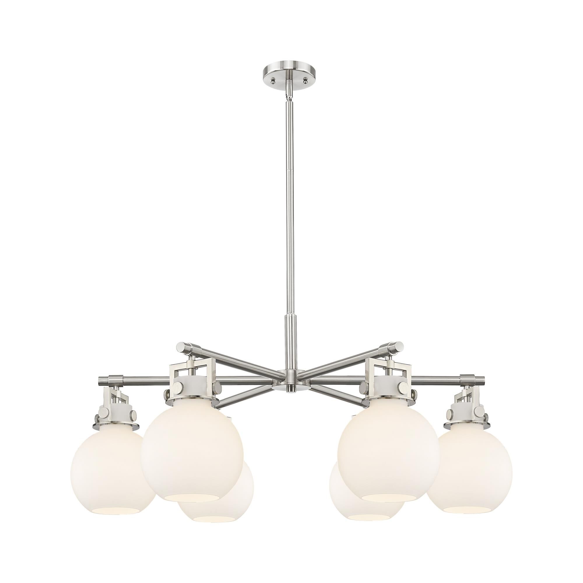 Shown in Satin Nickel finish and White shade