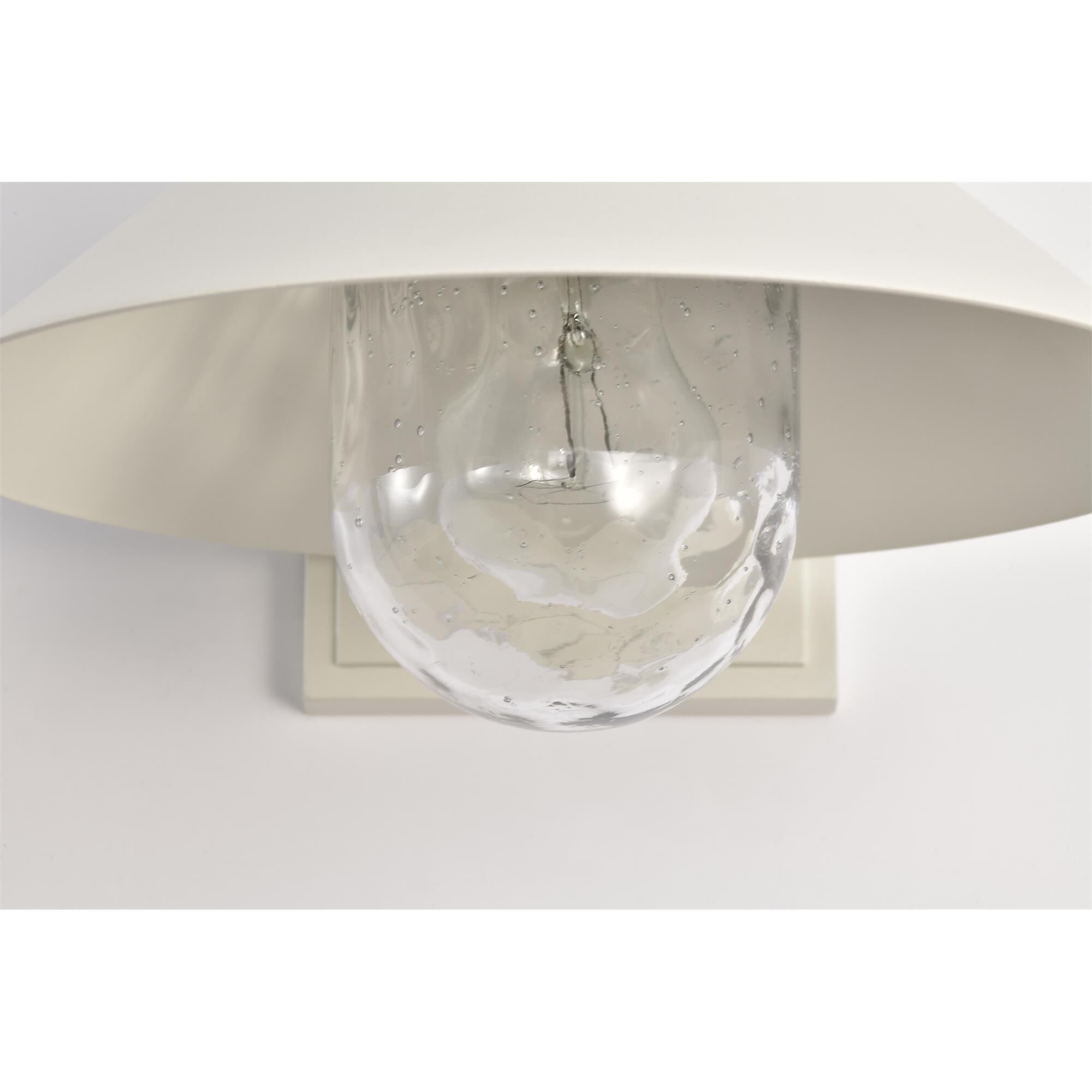 Shown in White finish and Clear Seeded glass