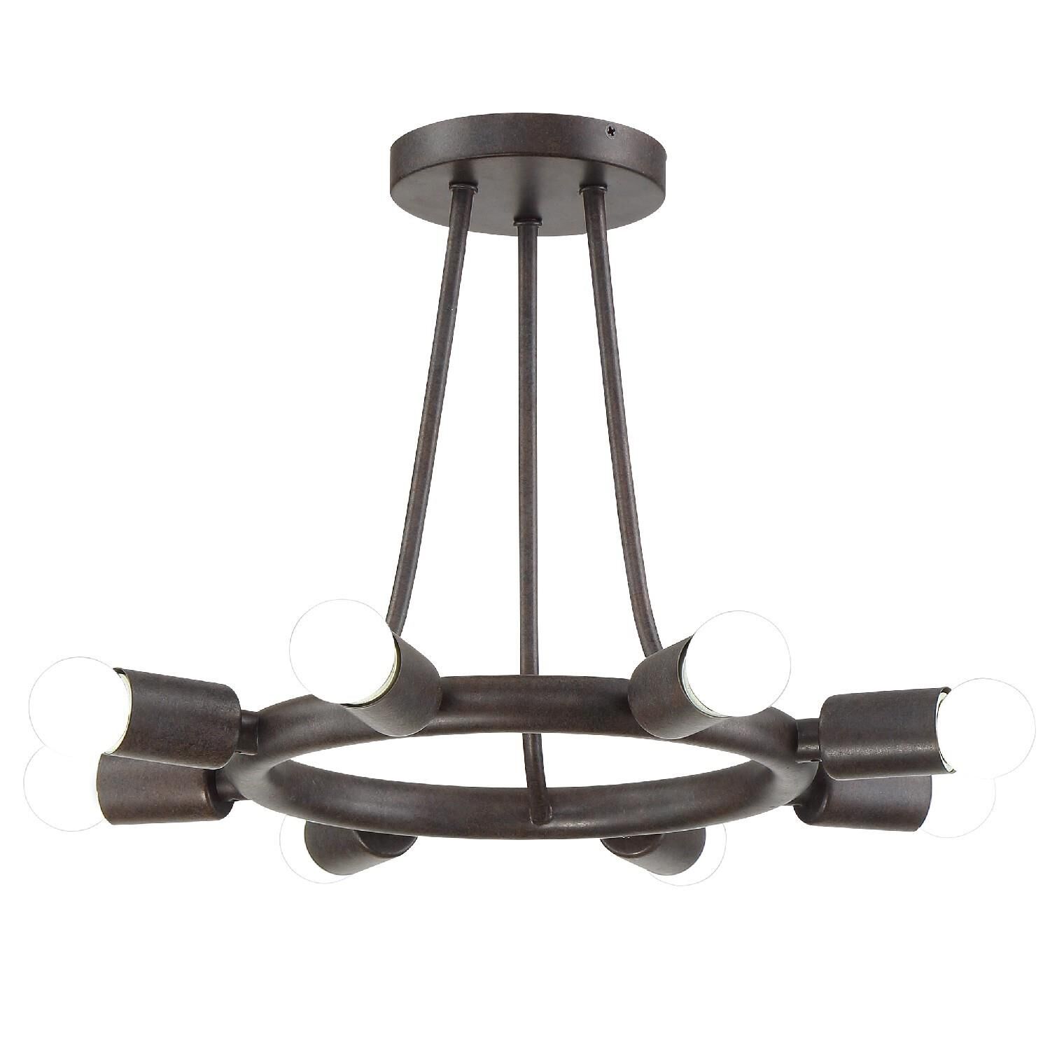Dakota 15 Inch 8 Light Semi Flush Mount by Crystorama