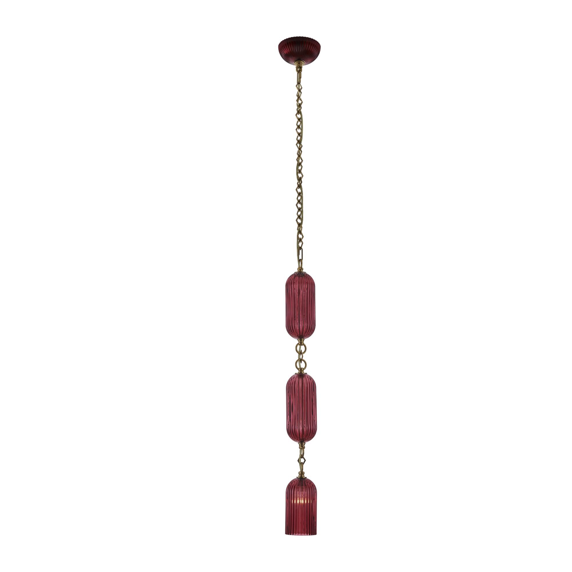 Shown in Satin Brass finish and Peacock Green glass