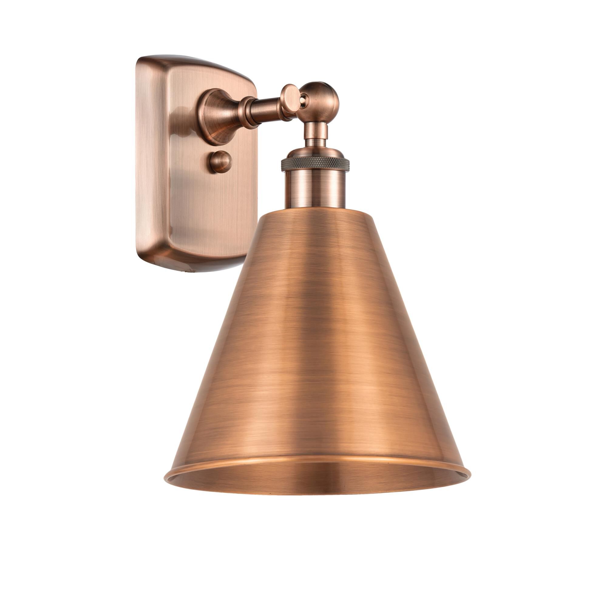 Shown in Antique Copper finish and Antique Copper Ballston Cone shade