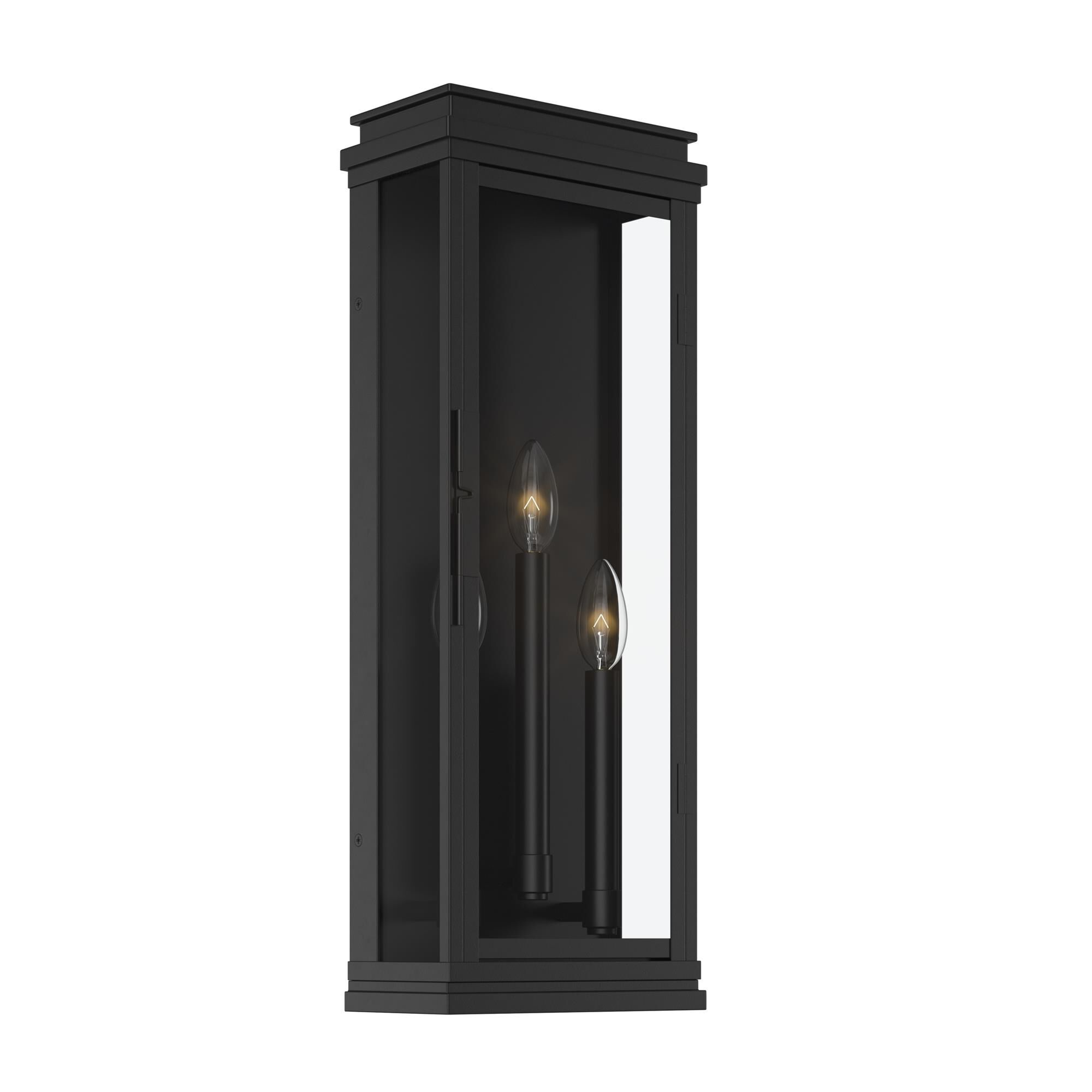 Shown in Black finish and Clear glass