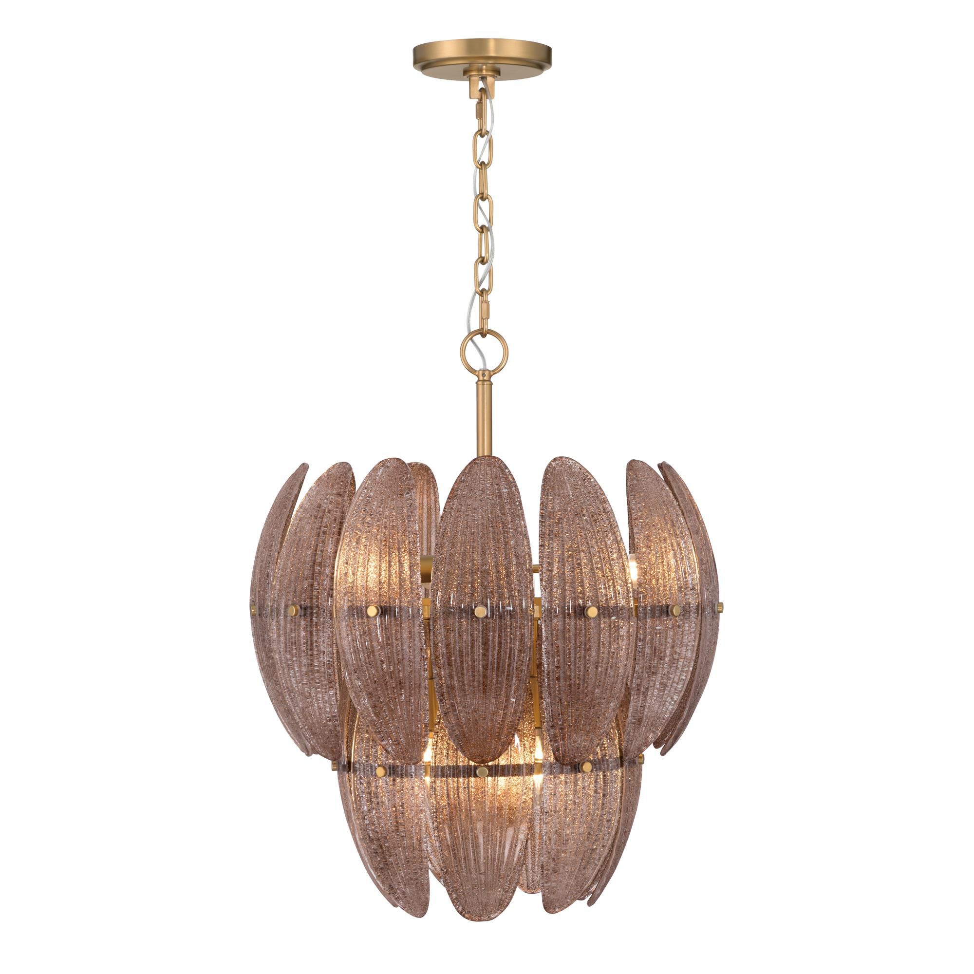 Shown in Legacy Brass finish and Brown Textured shade
