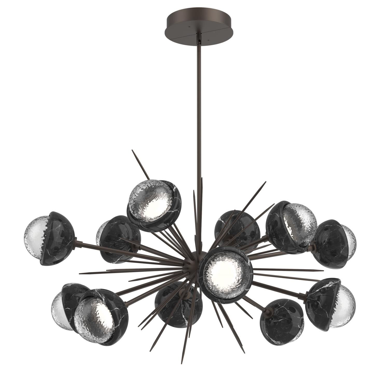 Shown in Flat Bronze finish and Clear glass and Black Marble accent