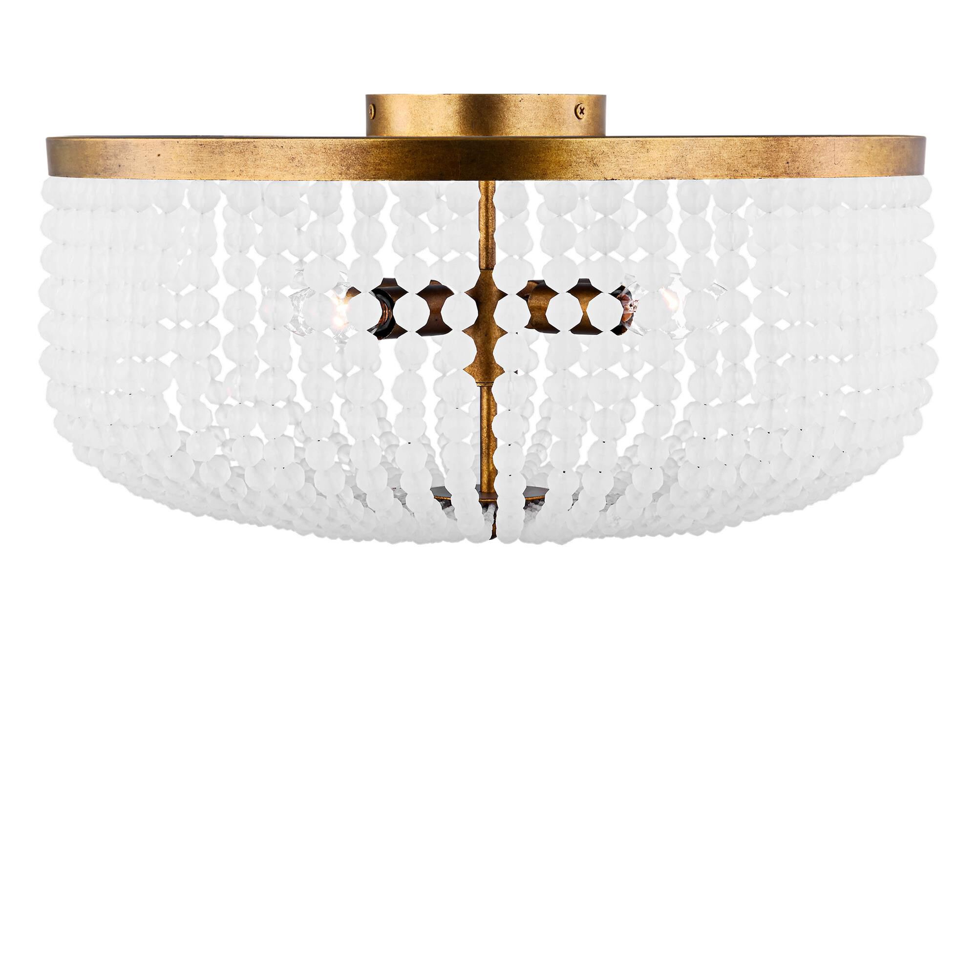 Shown in Vintage Gild finish and Heavily Frosted Acrylic Beads shade