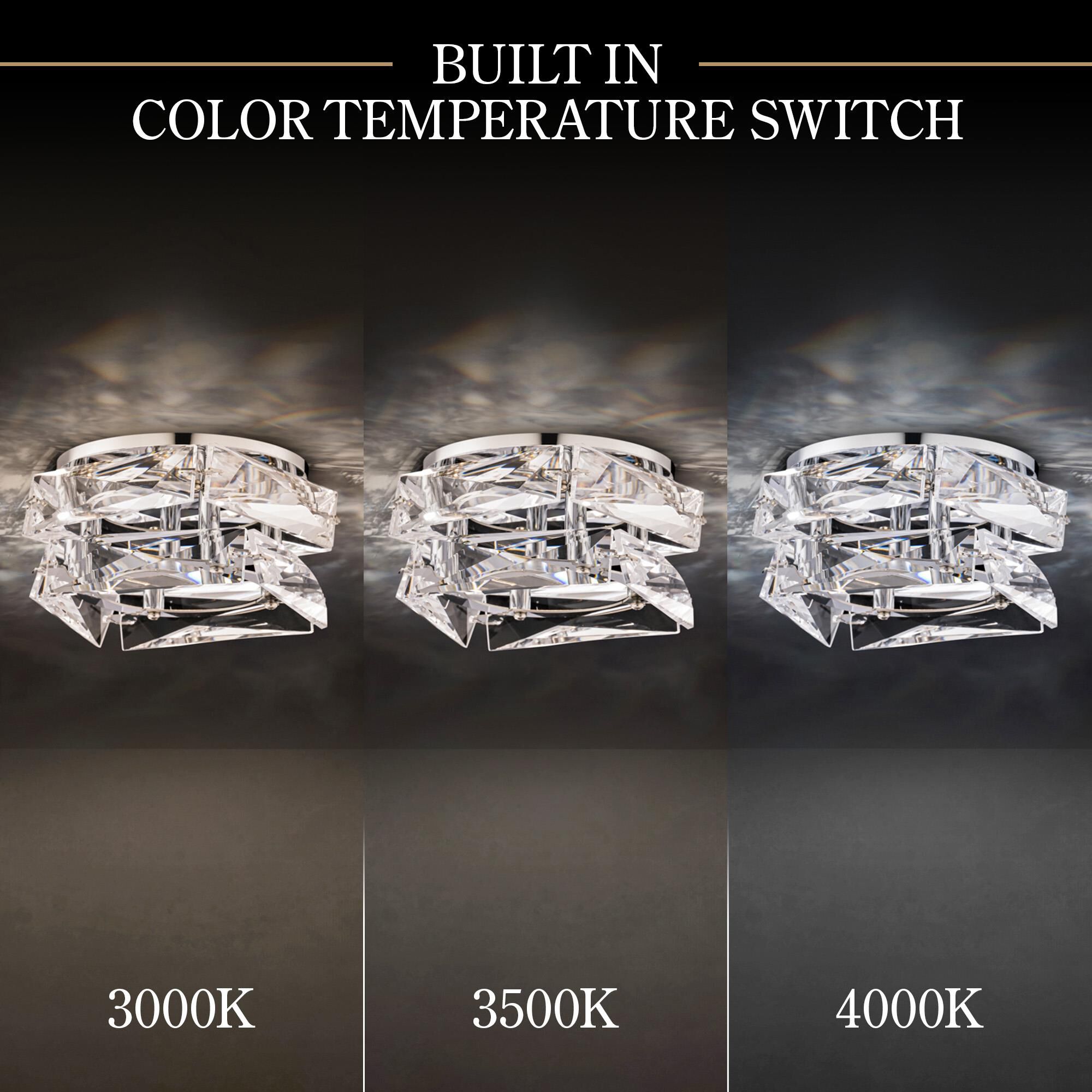 Shown in Polished Chrome finish and Clear Radiance Crystal glass