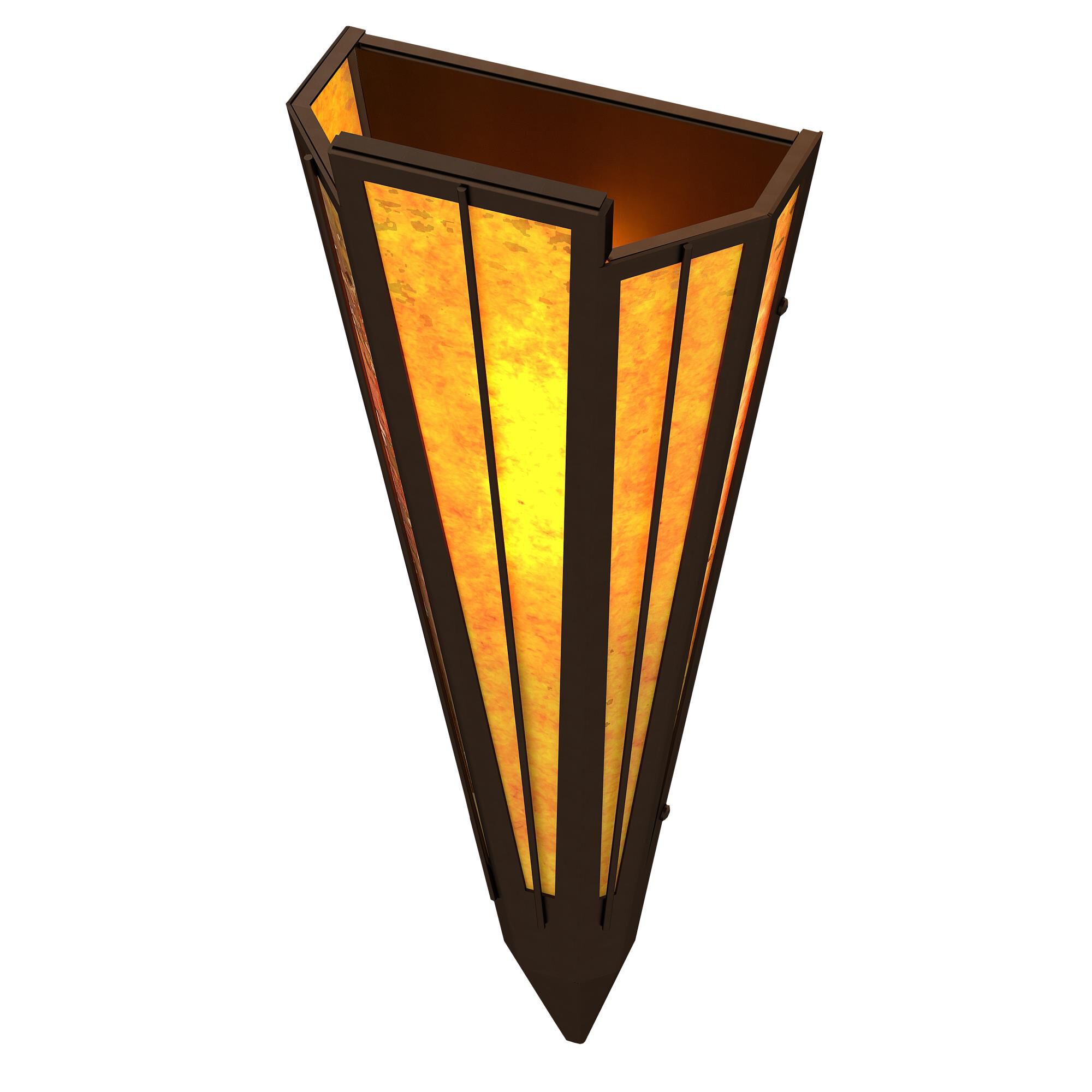 Shown in Timeless Bronze finish and Amber Mica glass