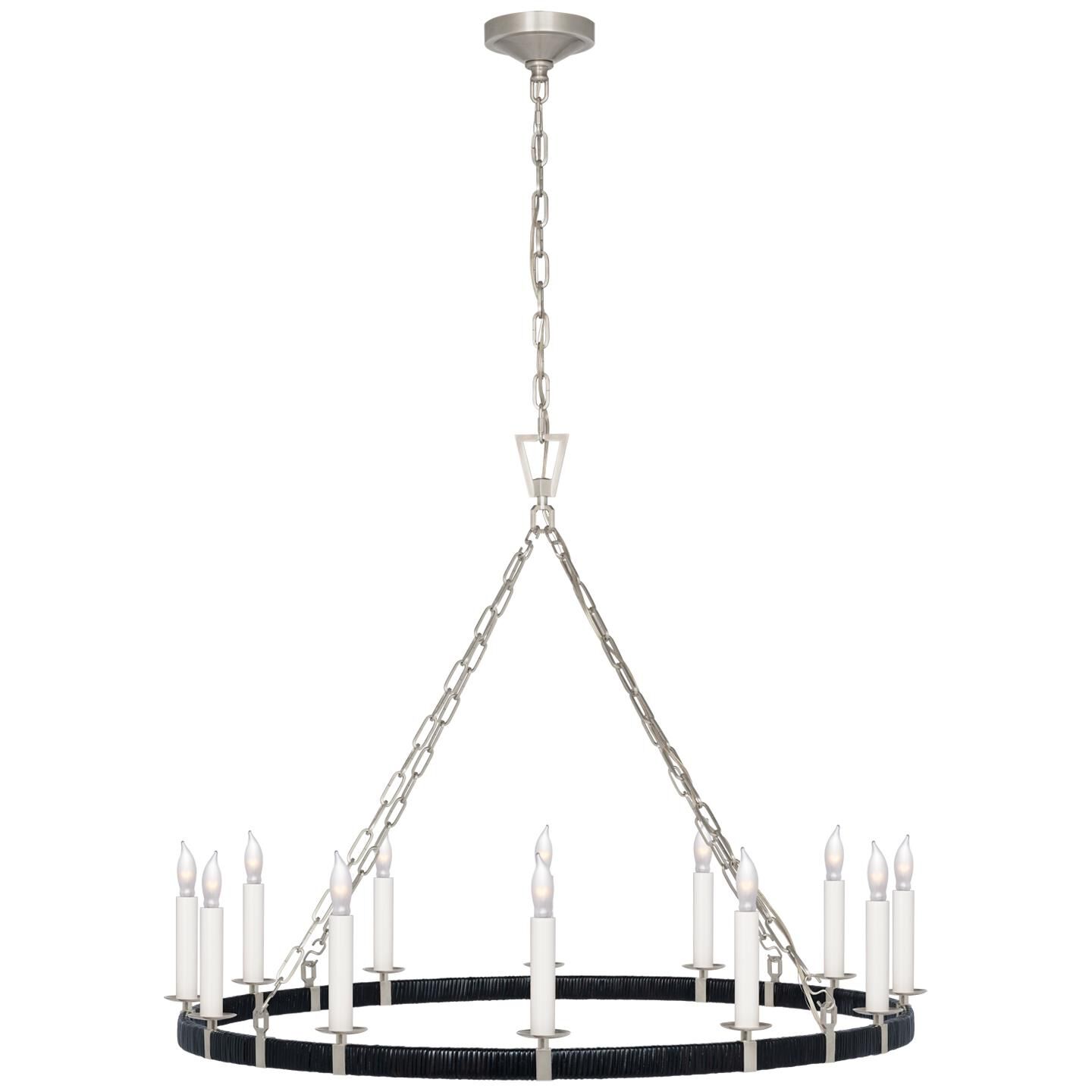 Shown in Polished Nickel and Black Rattan finish