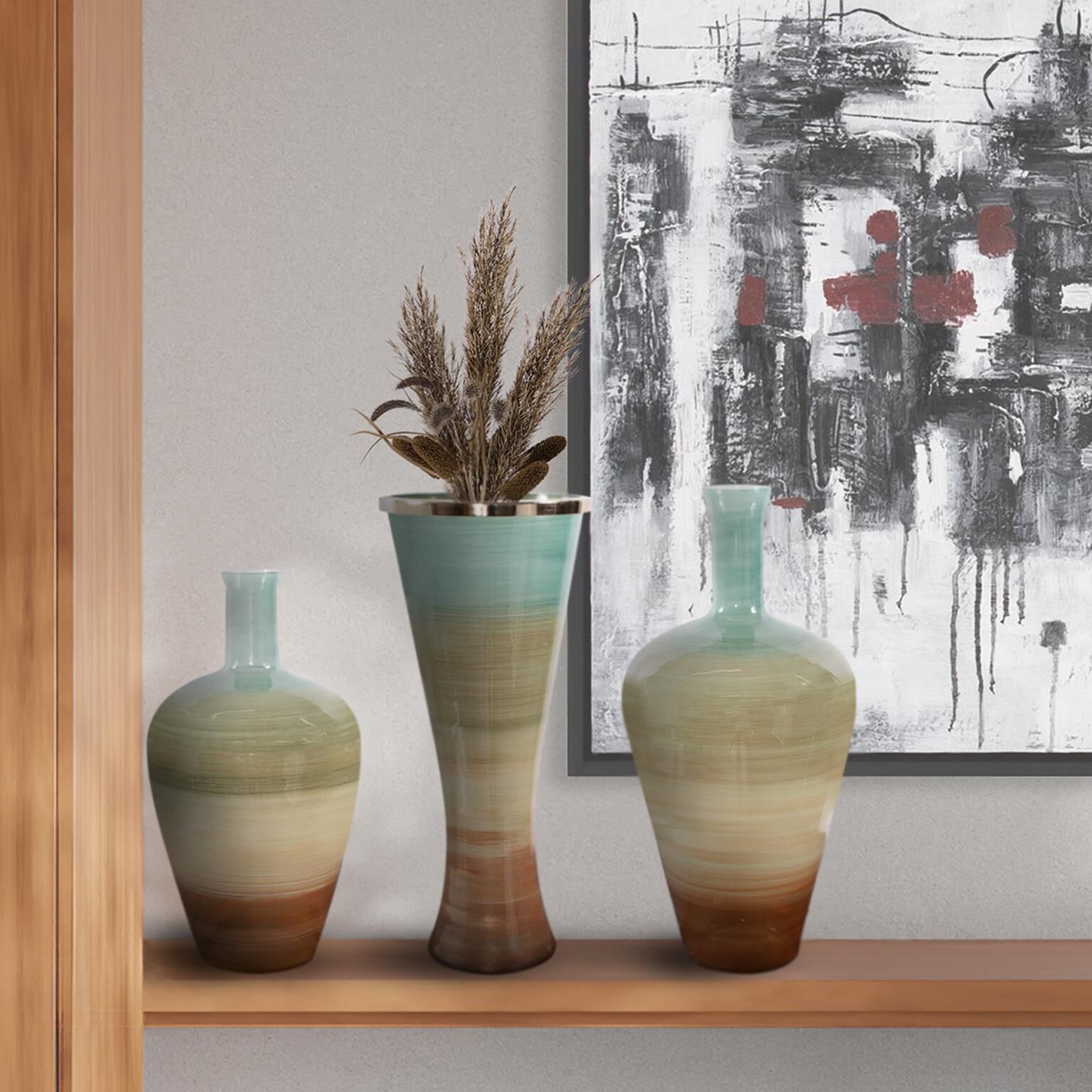 The Capri Stripe Vase-Urn by Howard Elliott Collection