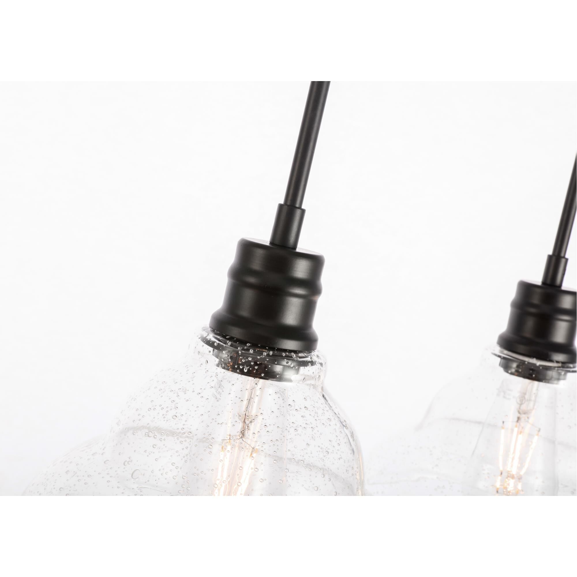 Shown in Black finish and Clear Bubble  glass