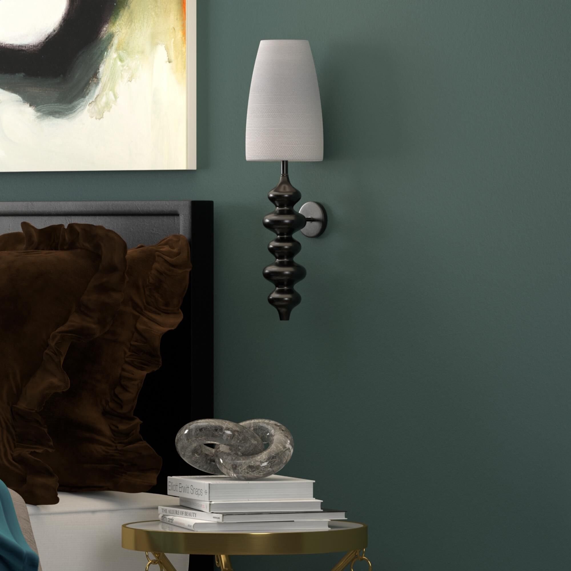 Shown in Black finish and White shade