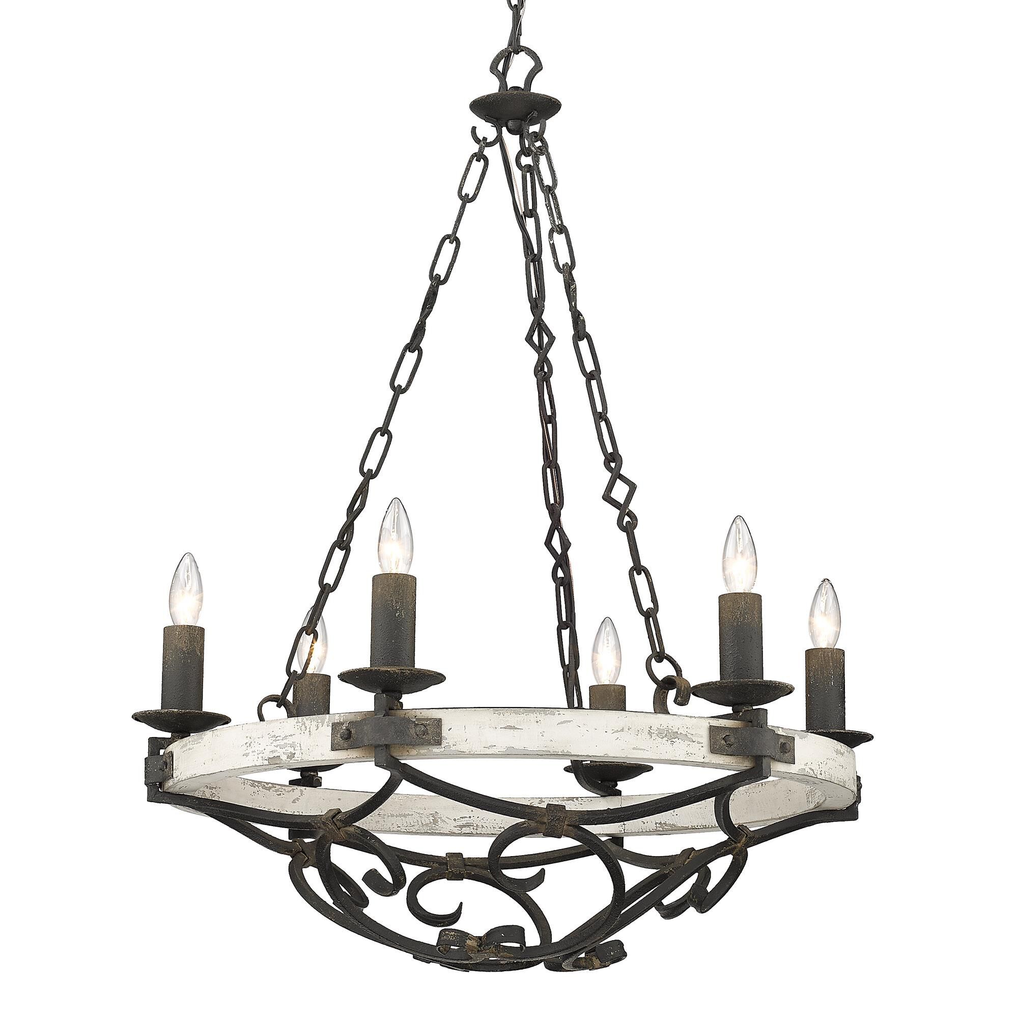Shown in Antique Black Iron finish and Coastal Driftwood shade