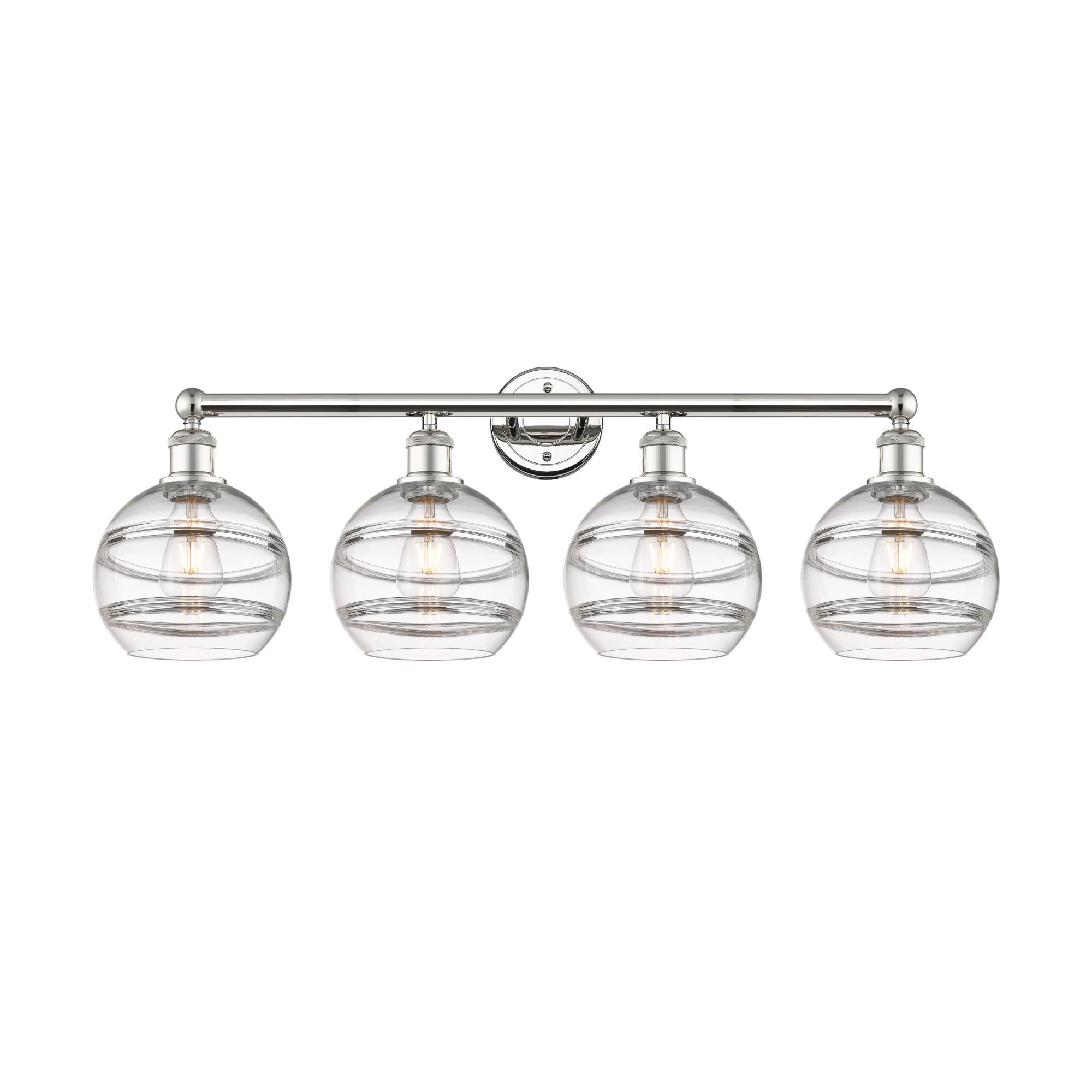 Shown in Polished Nickel finish and Clear glass