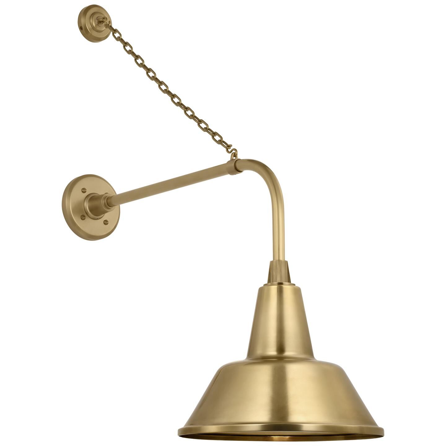 Shown in Hand-Rubbed Antique Brass finish and Gold shade