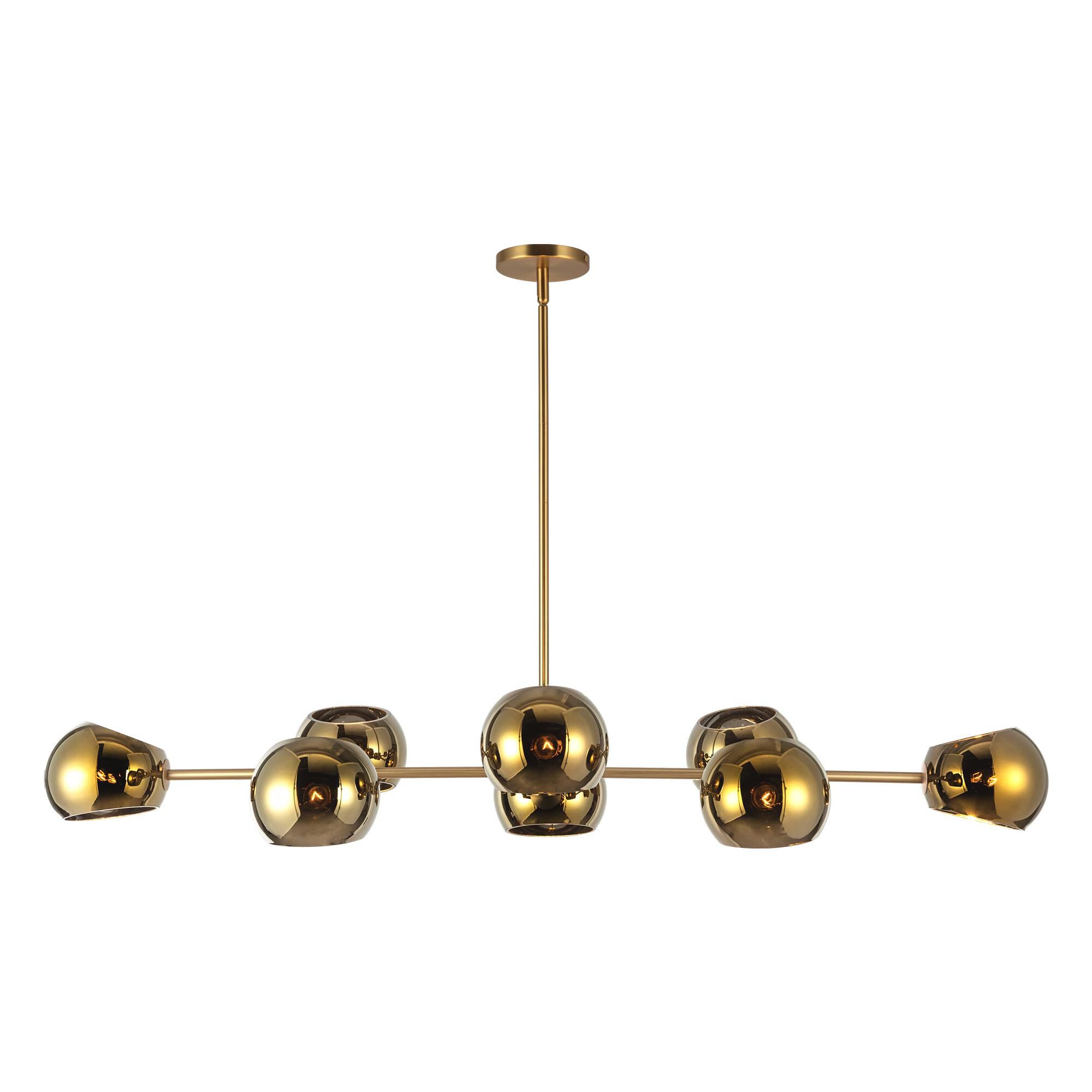 Shown in Brushed Gold finish and Copper glass