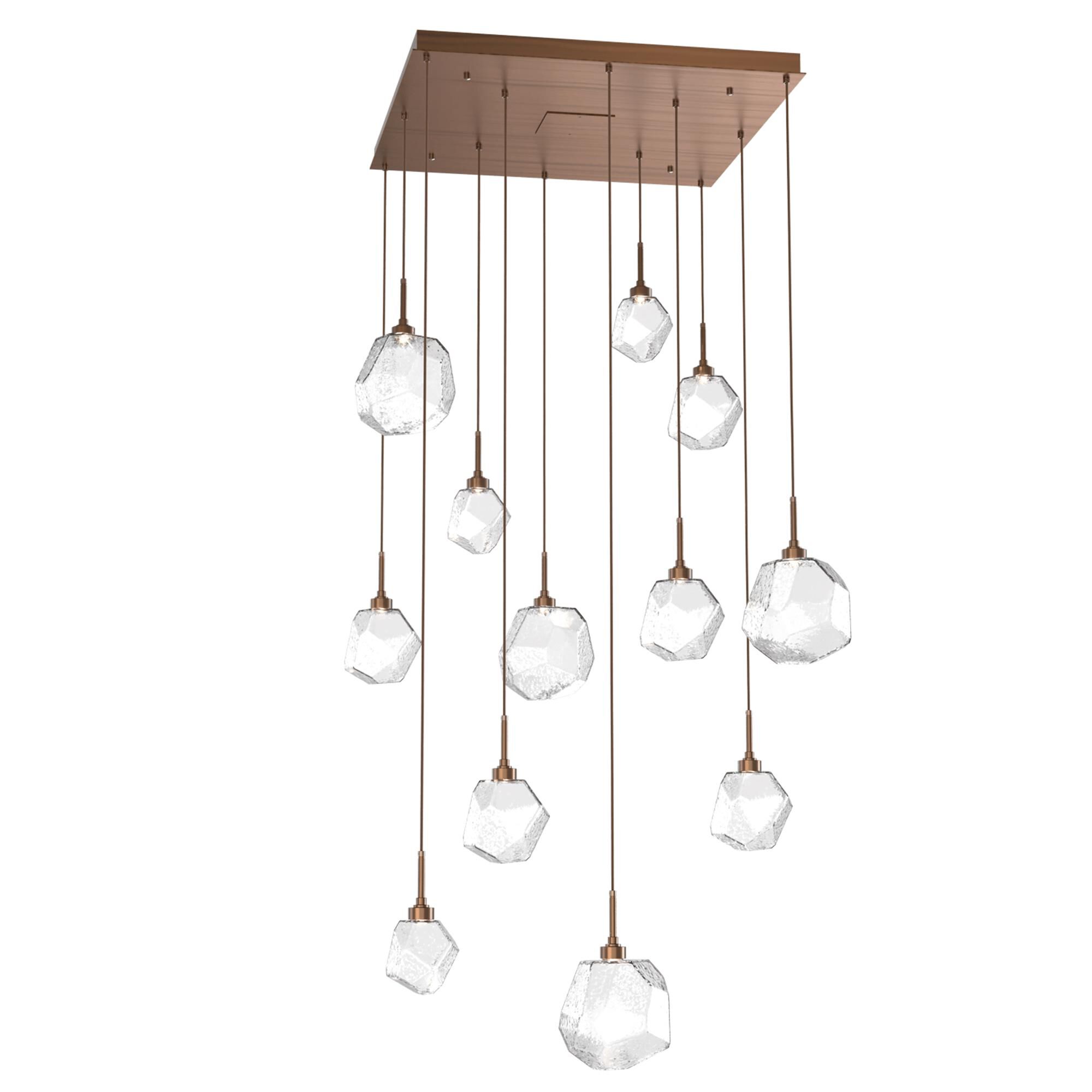 Shown in Burnished Brass finish and Clear glass