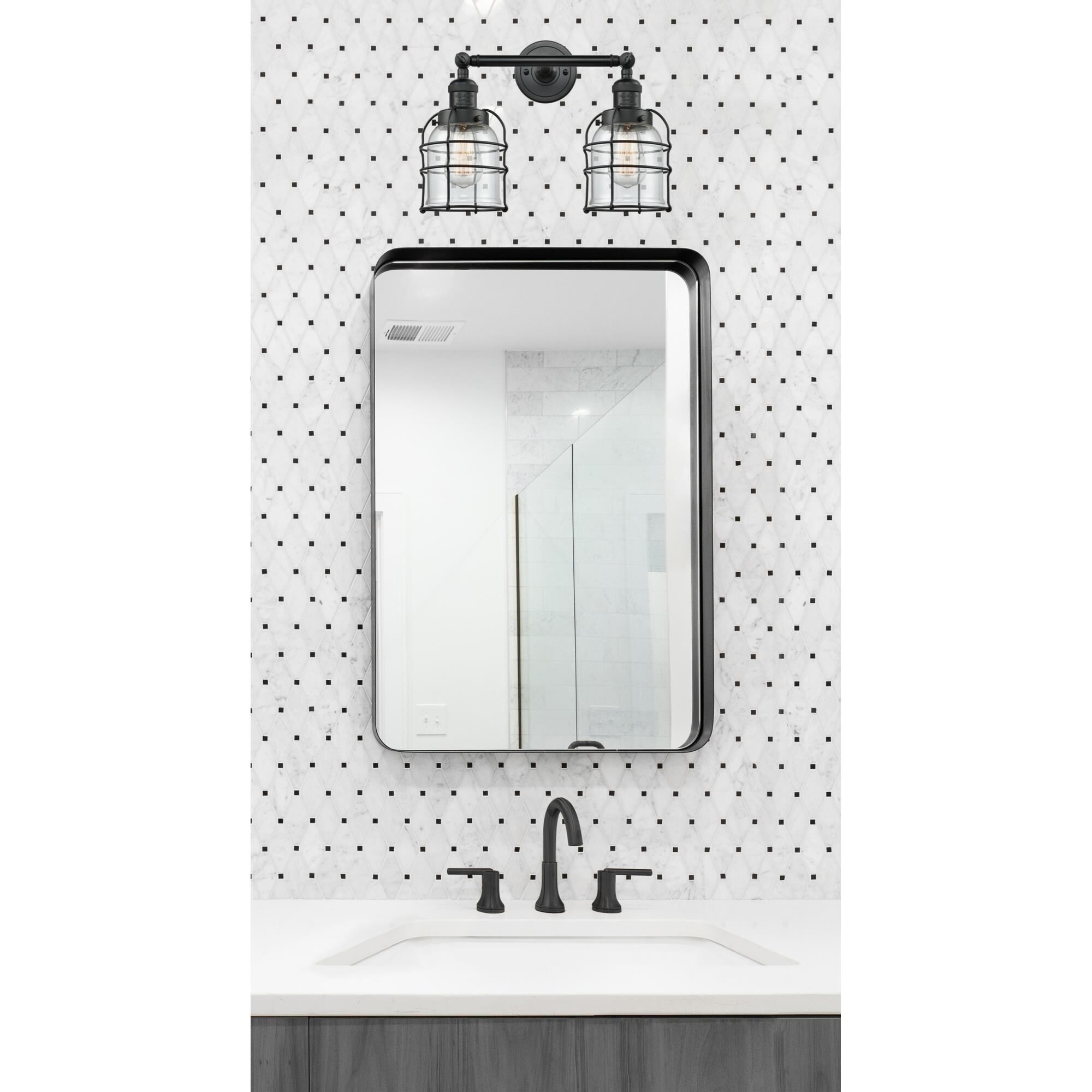 Bruno Marashlian Small Bell Cage 16 Inch 2 Light Bath Vanity Light by Innovations Lighting