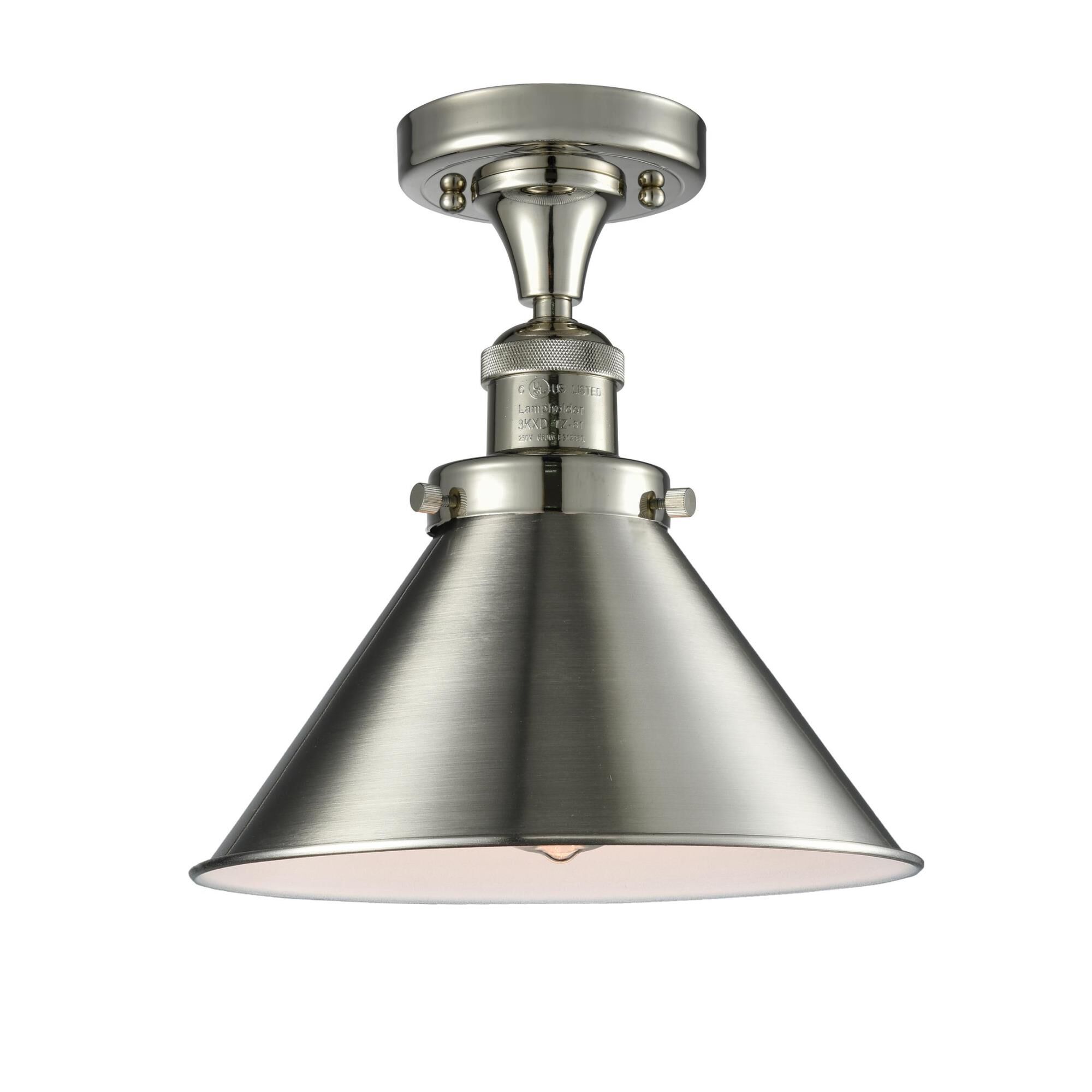 Shown in Polished Nickel finish and Polished Nickel shade