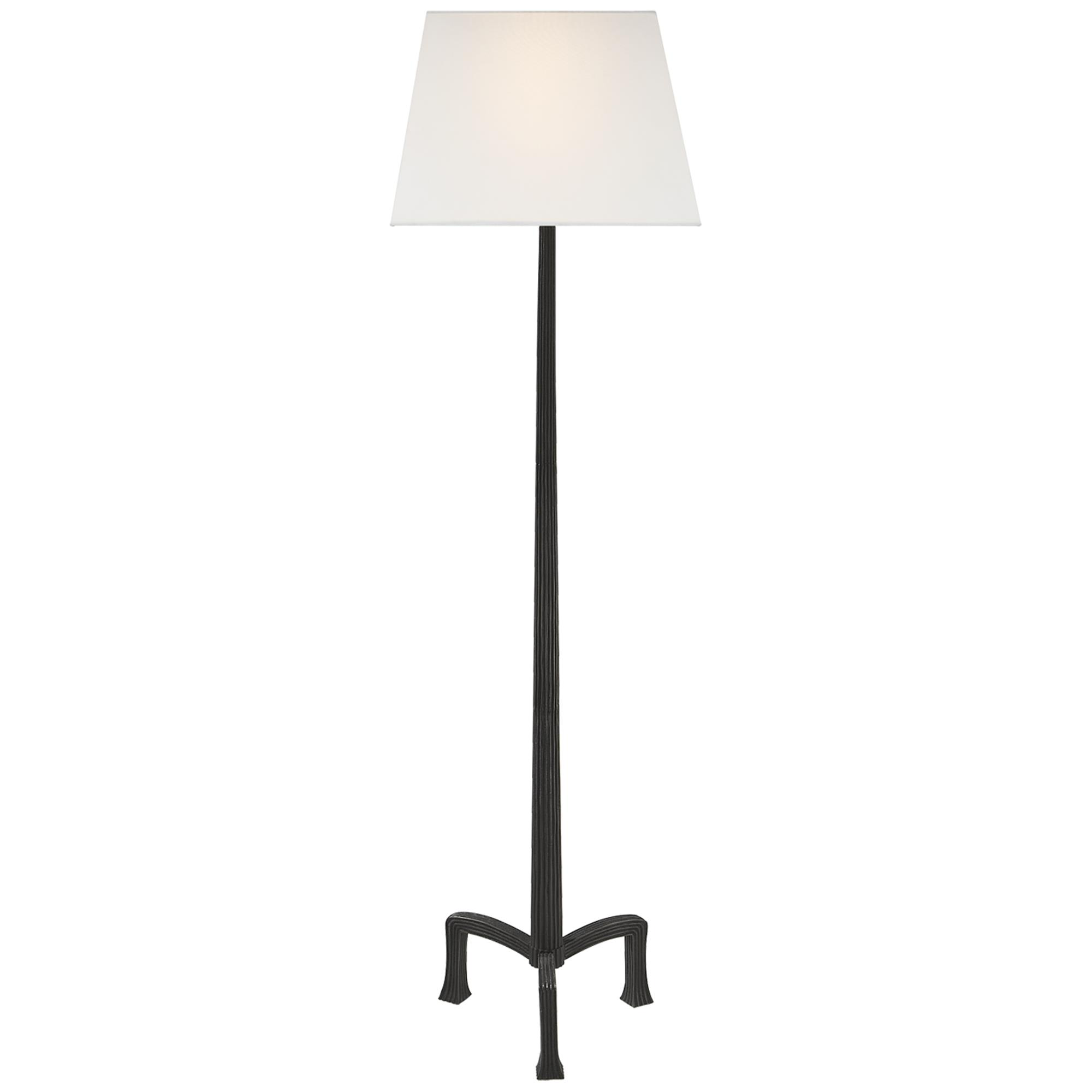 Shown in Aged Iron finish and Linen shade