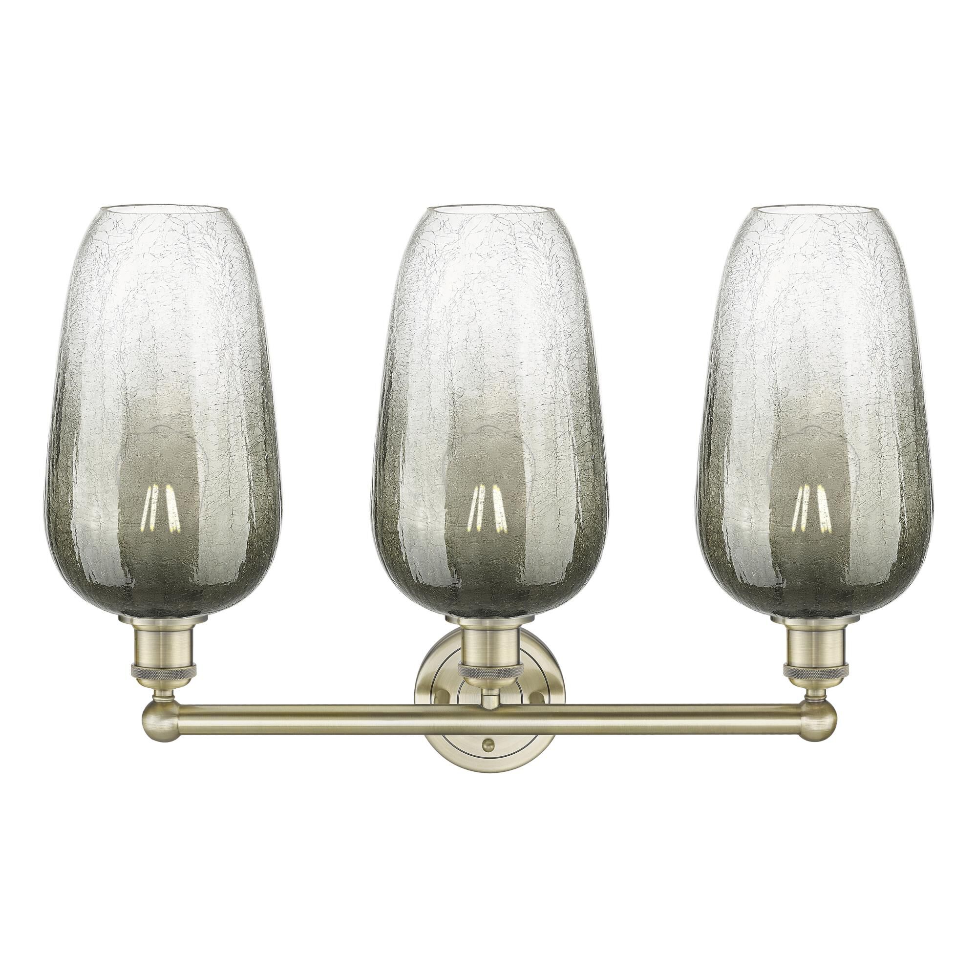 Shown in Antique Brass finish and Slate glass