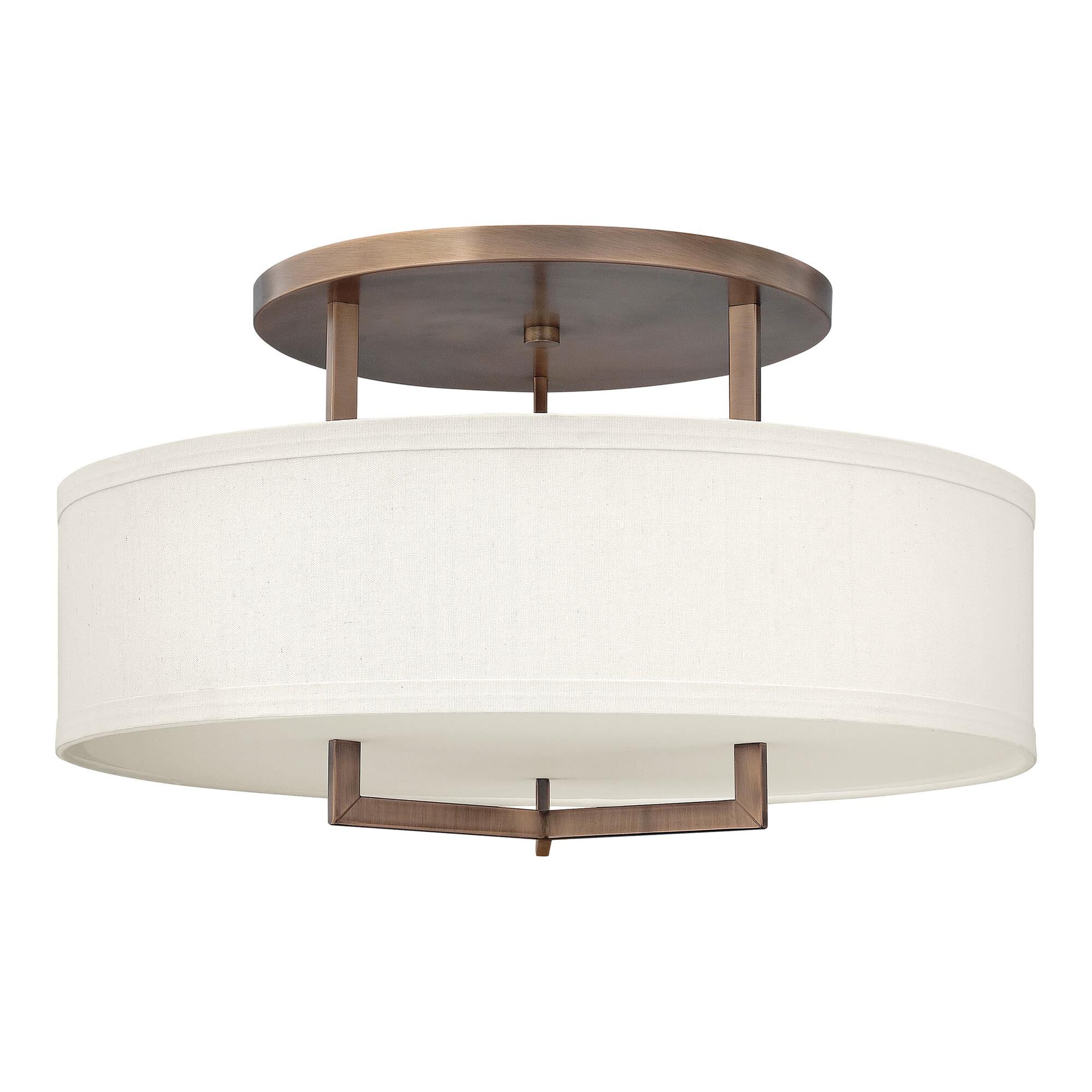Hampton 26 Inch 3 Light Semi Flush Mount,